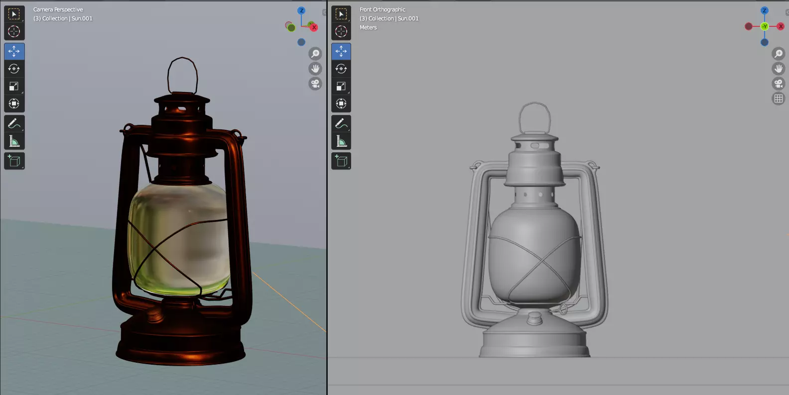 Gas lamb Low-poly 3D model_0