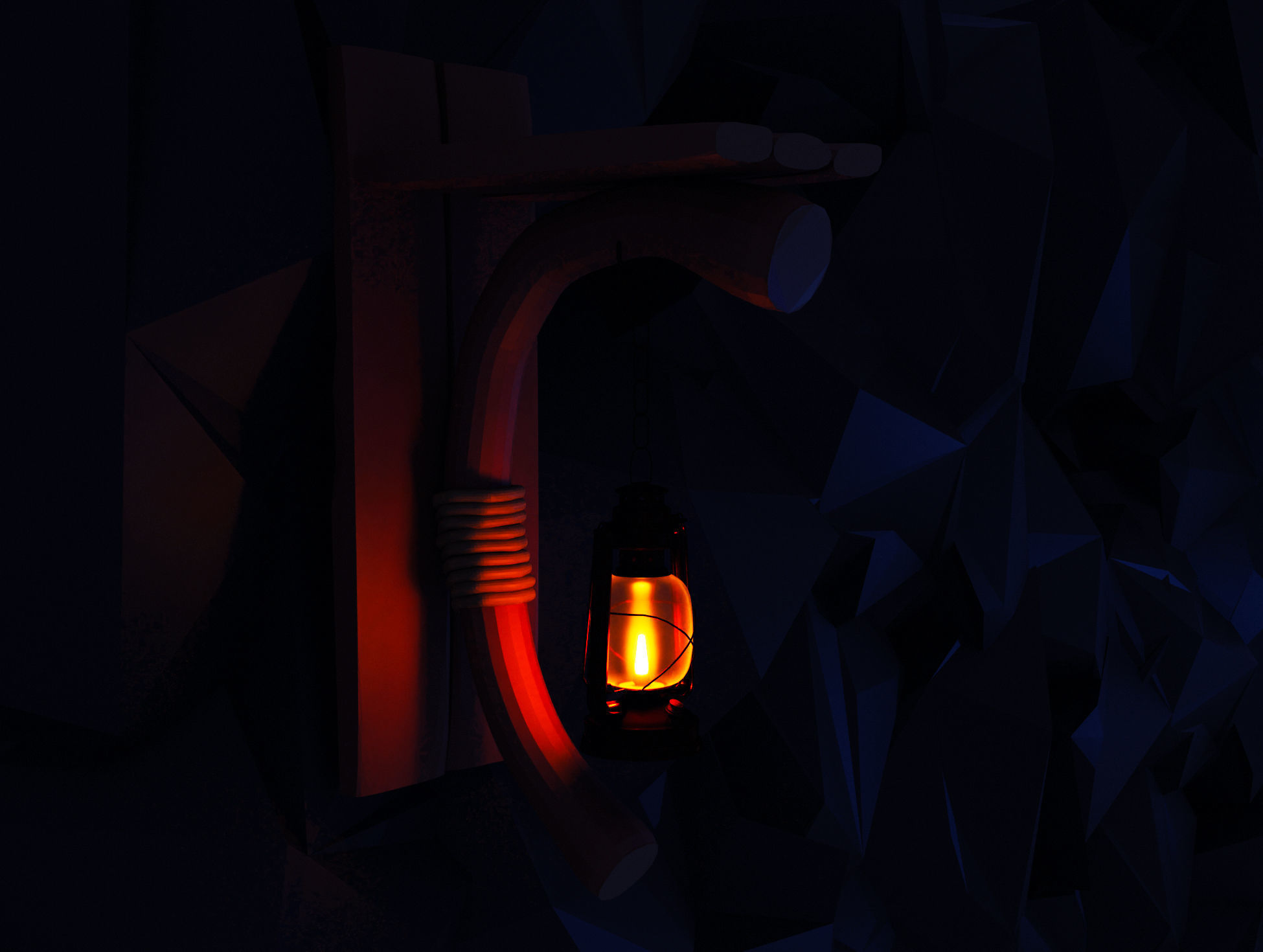 Gas lamb Low-poly 3D model_2