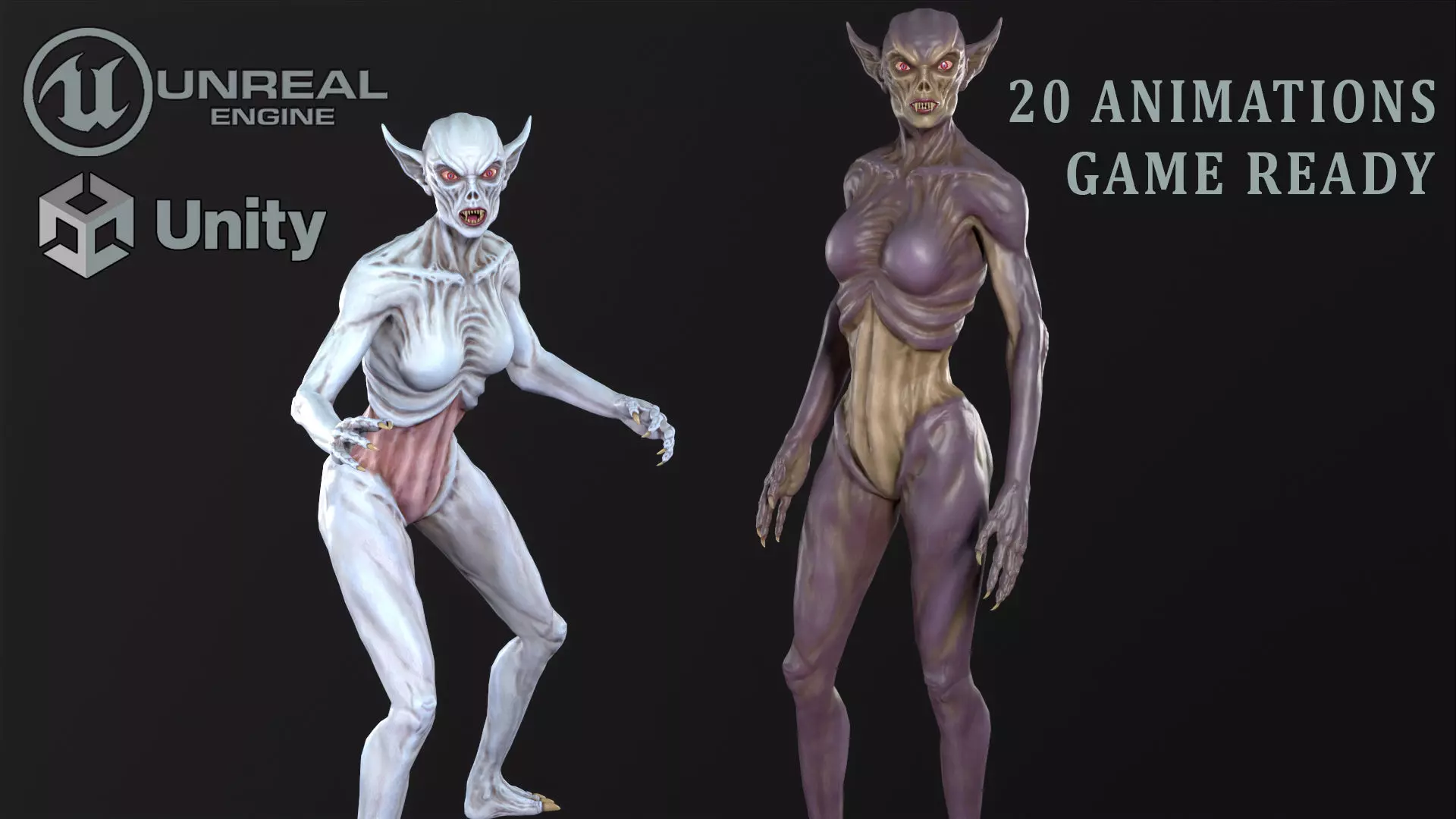 Vampiress Low-poly 3D model