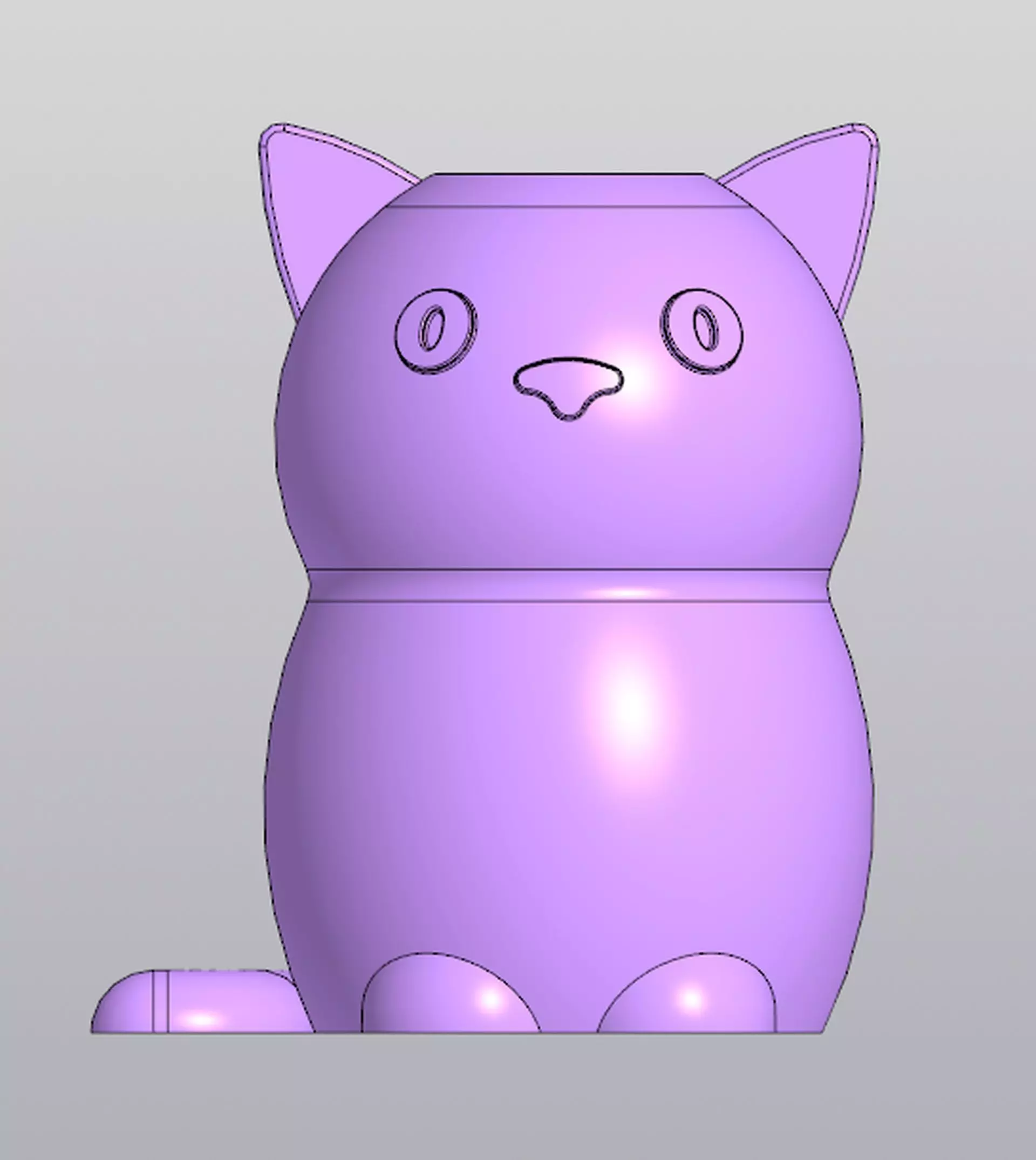 Funny cat Vase Penholder 3D print model_0