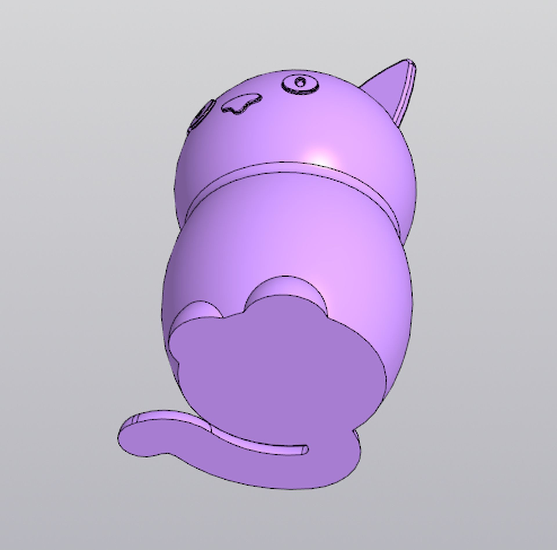 Funny cat Vase Penholder 3D print model_6