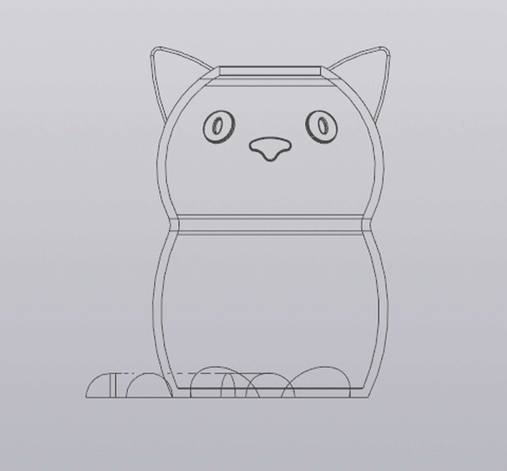 Funny cat Vase Penholder 3D print model_7