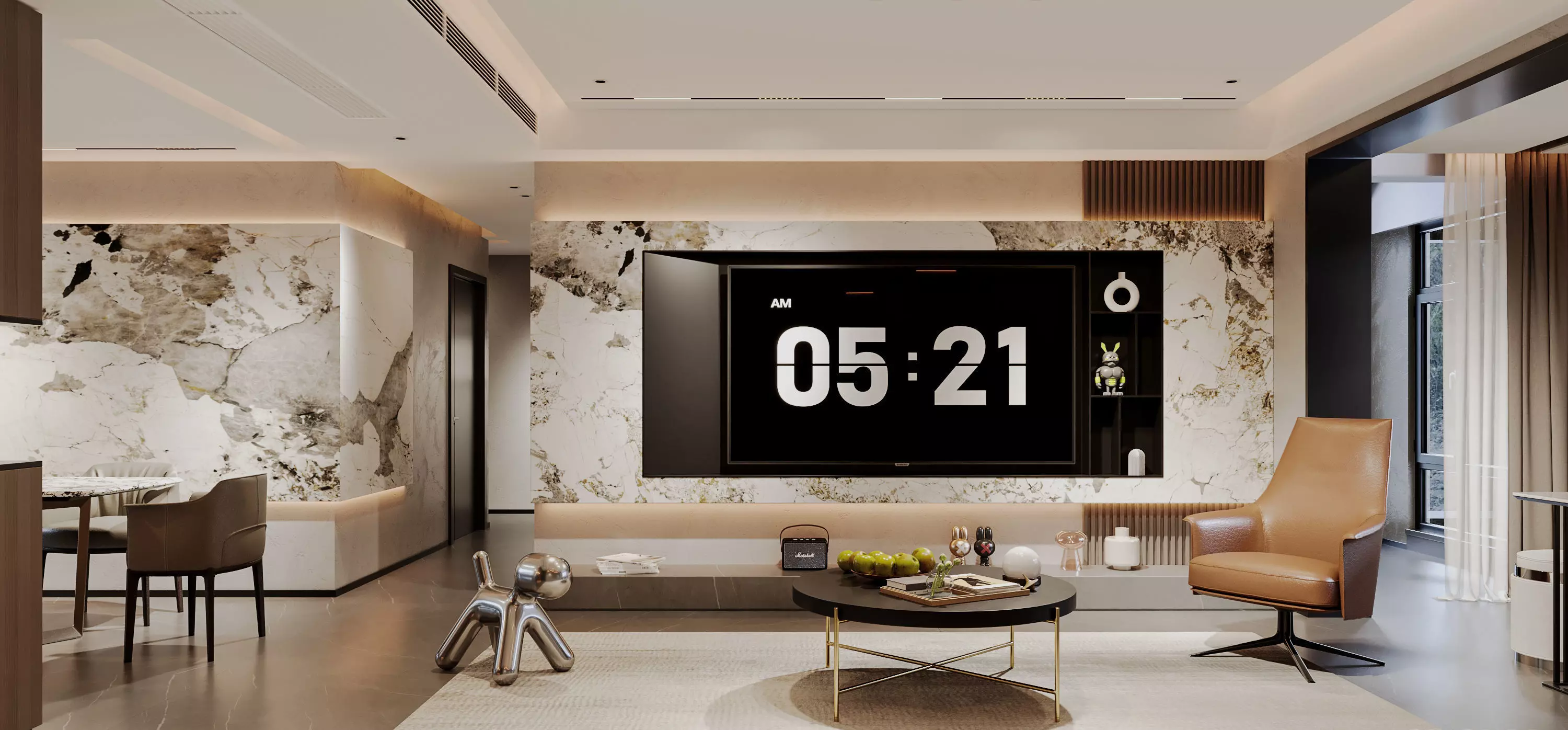 3D Model of Interior Design for Nighttime Apartments 3D model