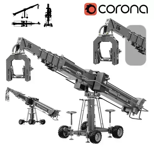 Movie crane camera silver