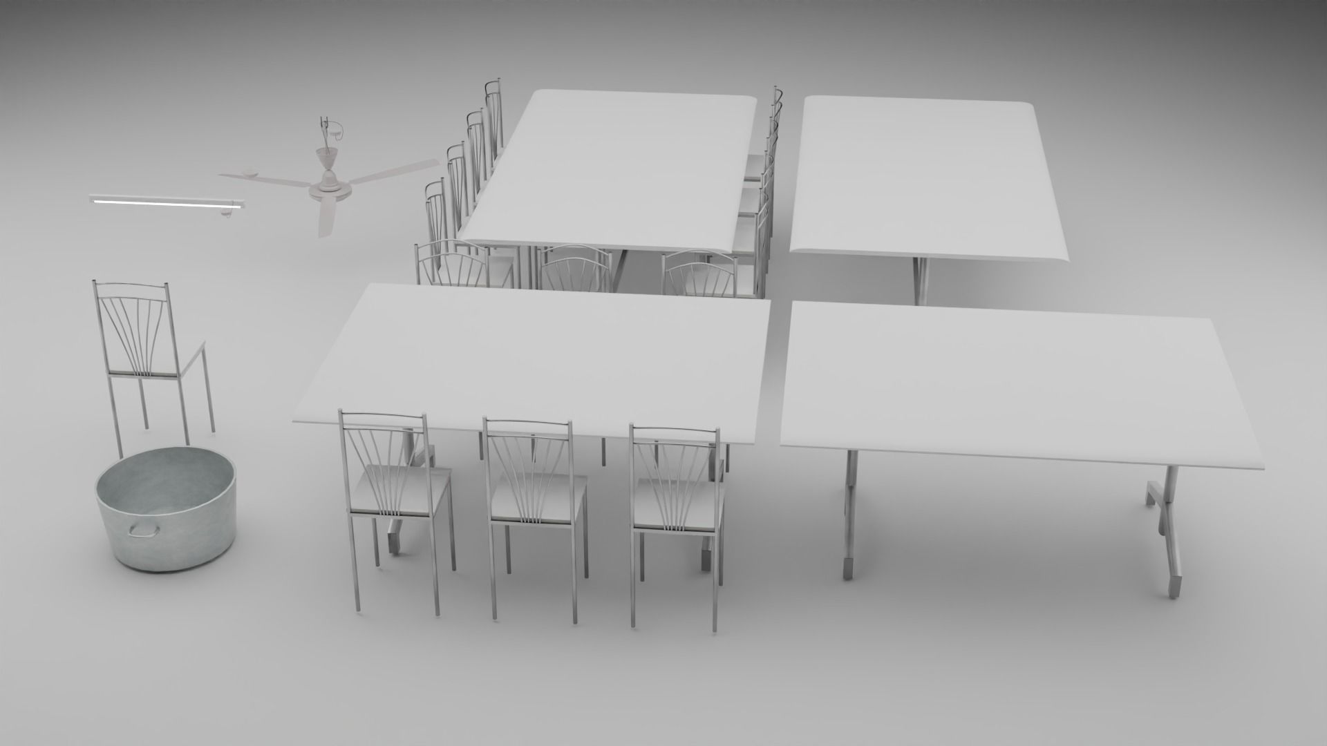 College Cantin Set 3D model_5