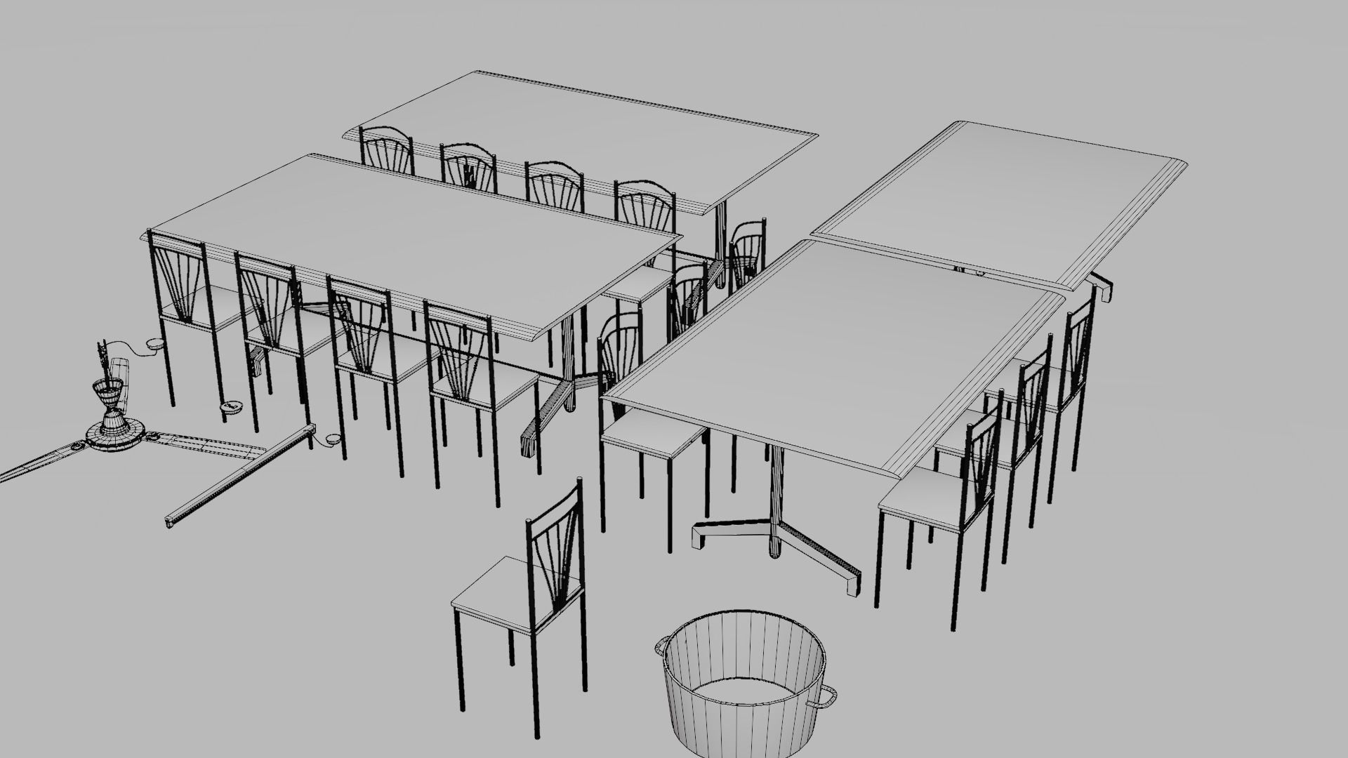 College Cantin Set 3D model_10