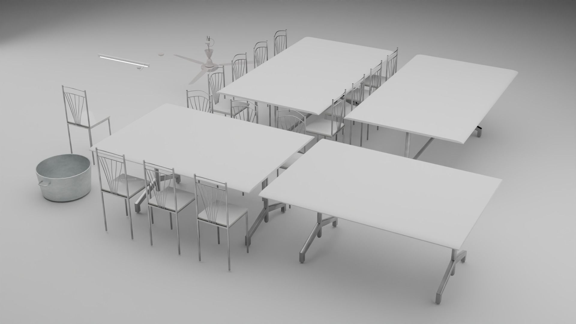 College Cantin Set 3D model_3