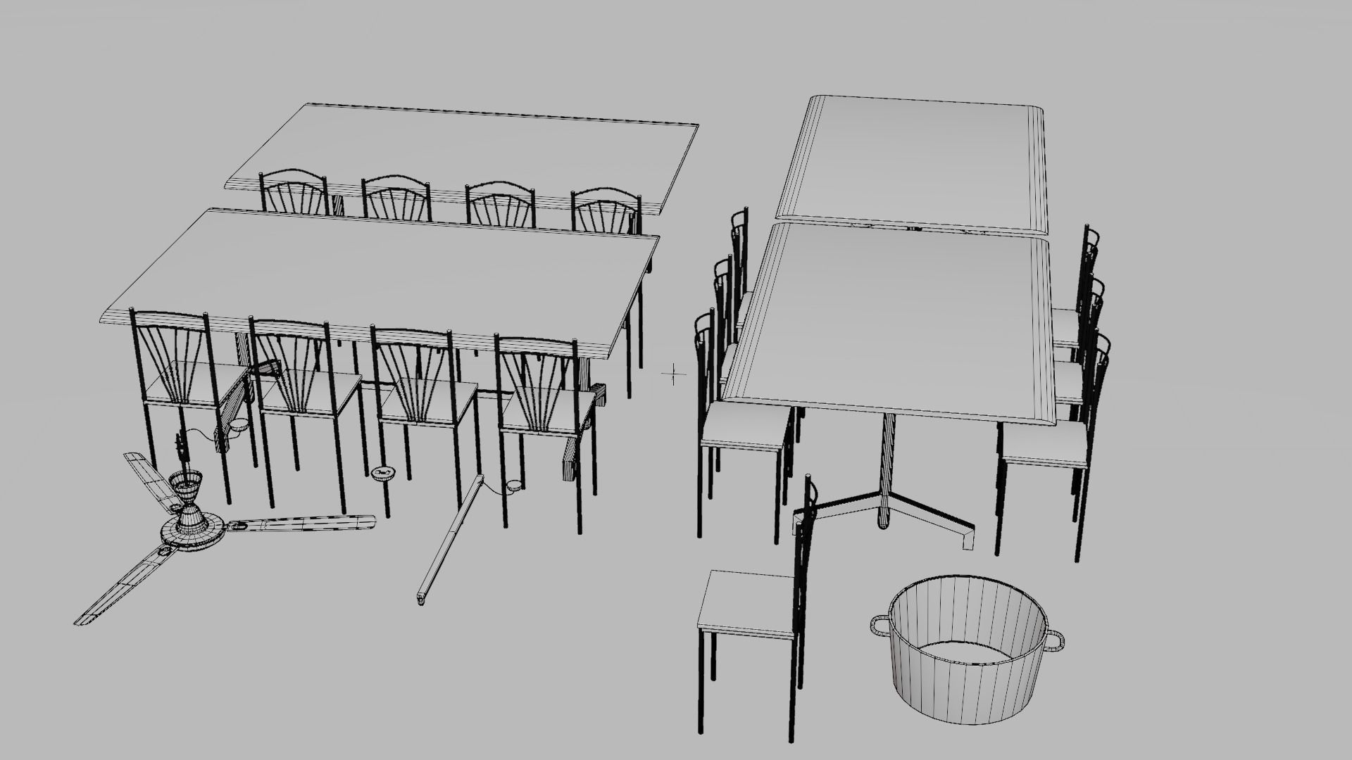 College Cantin Set 3D model_9