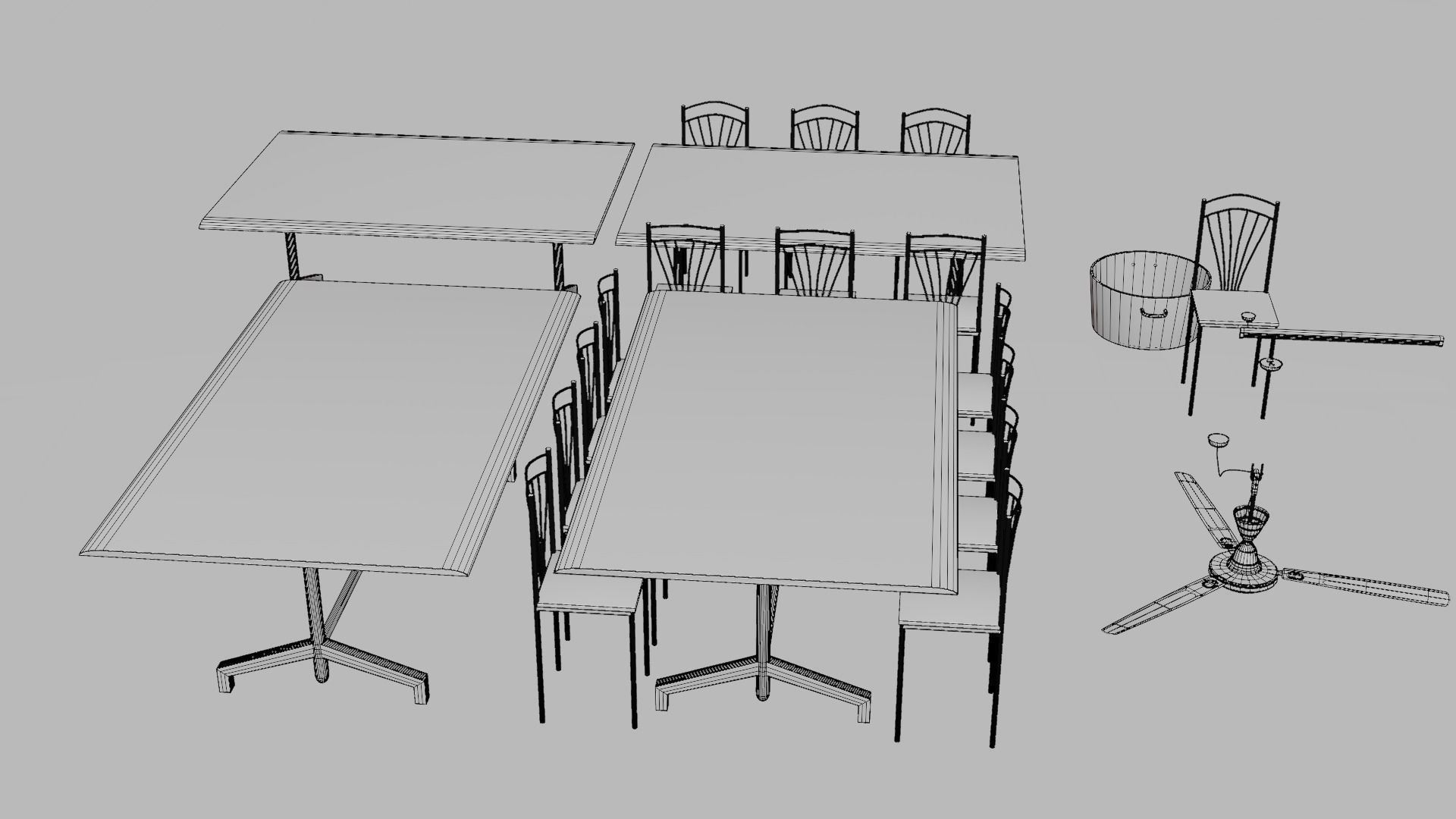 College Cantin Set 3D model_6