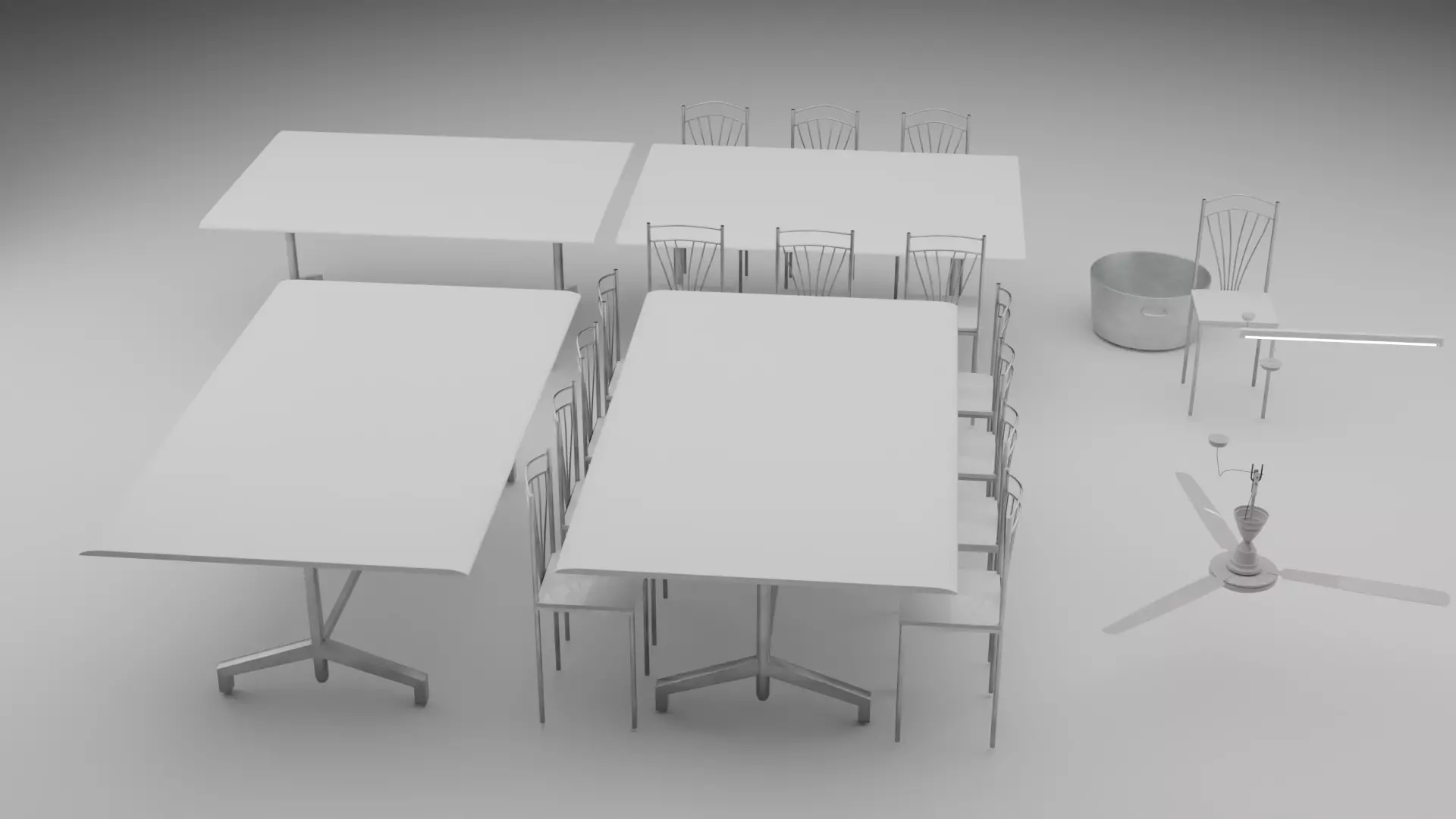 College Cantin Set 3D model_0