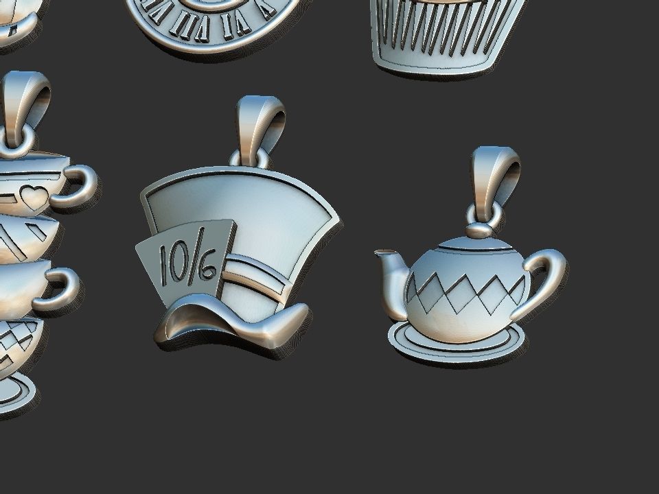 Wonderland Elements Pendants 3D print model_22