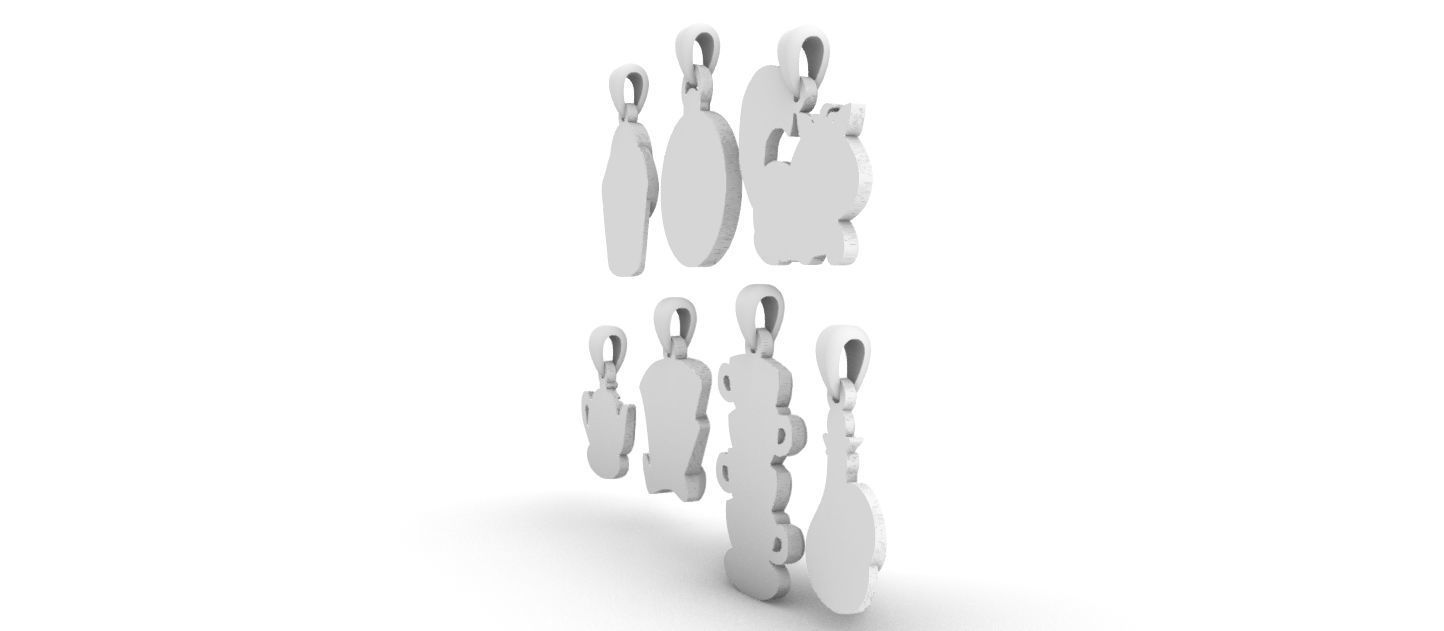 Wonderland Elements Pendants 3D print model_25