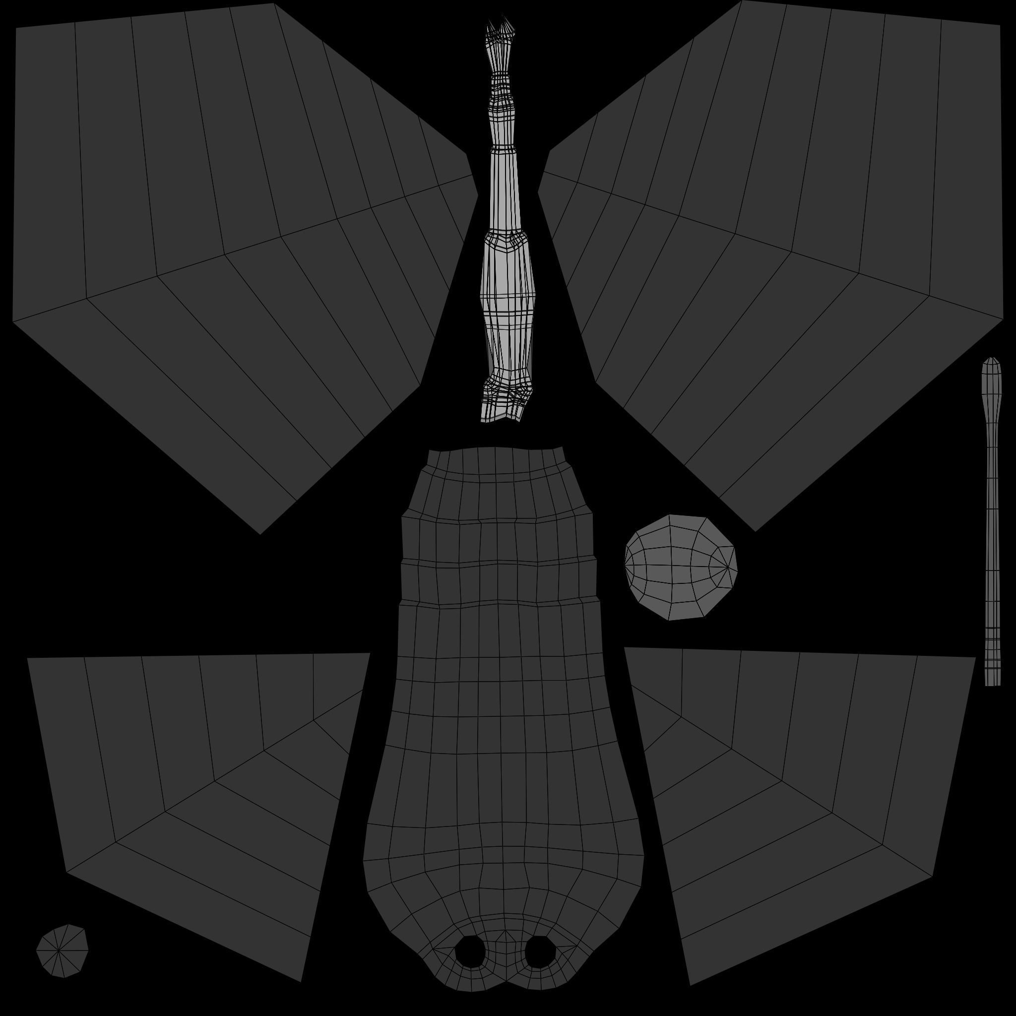 Butterfly Collection Pack 13-18 Low-poly 3D model_44