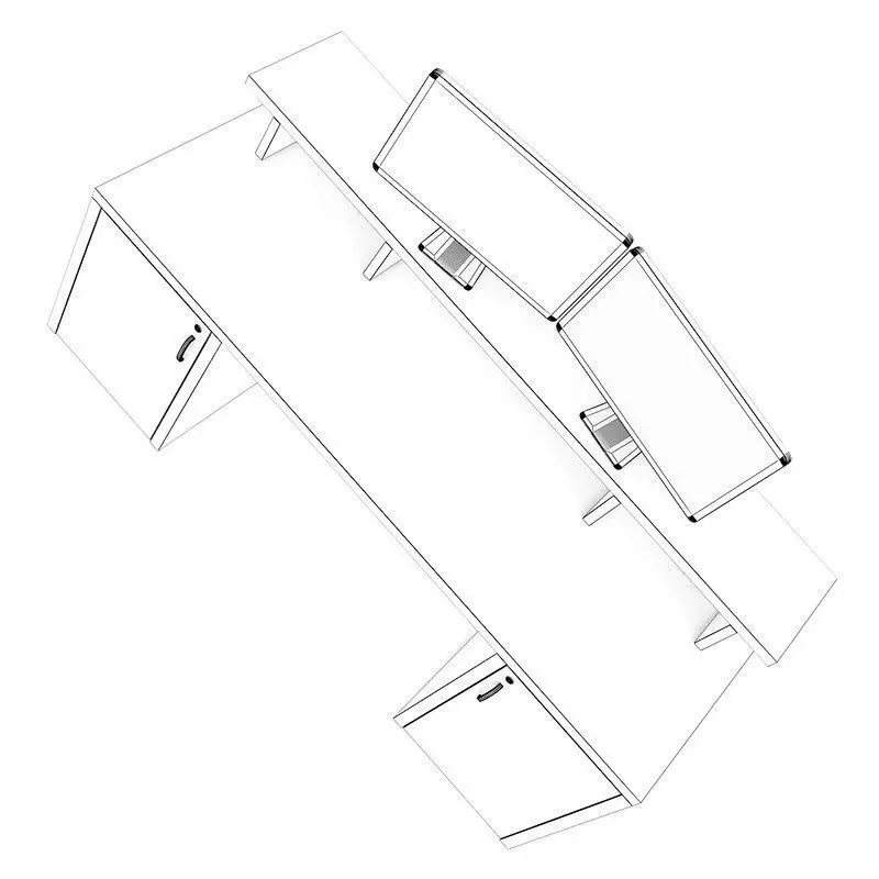 Studio Desk 2 3D model_0