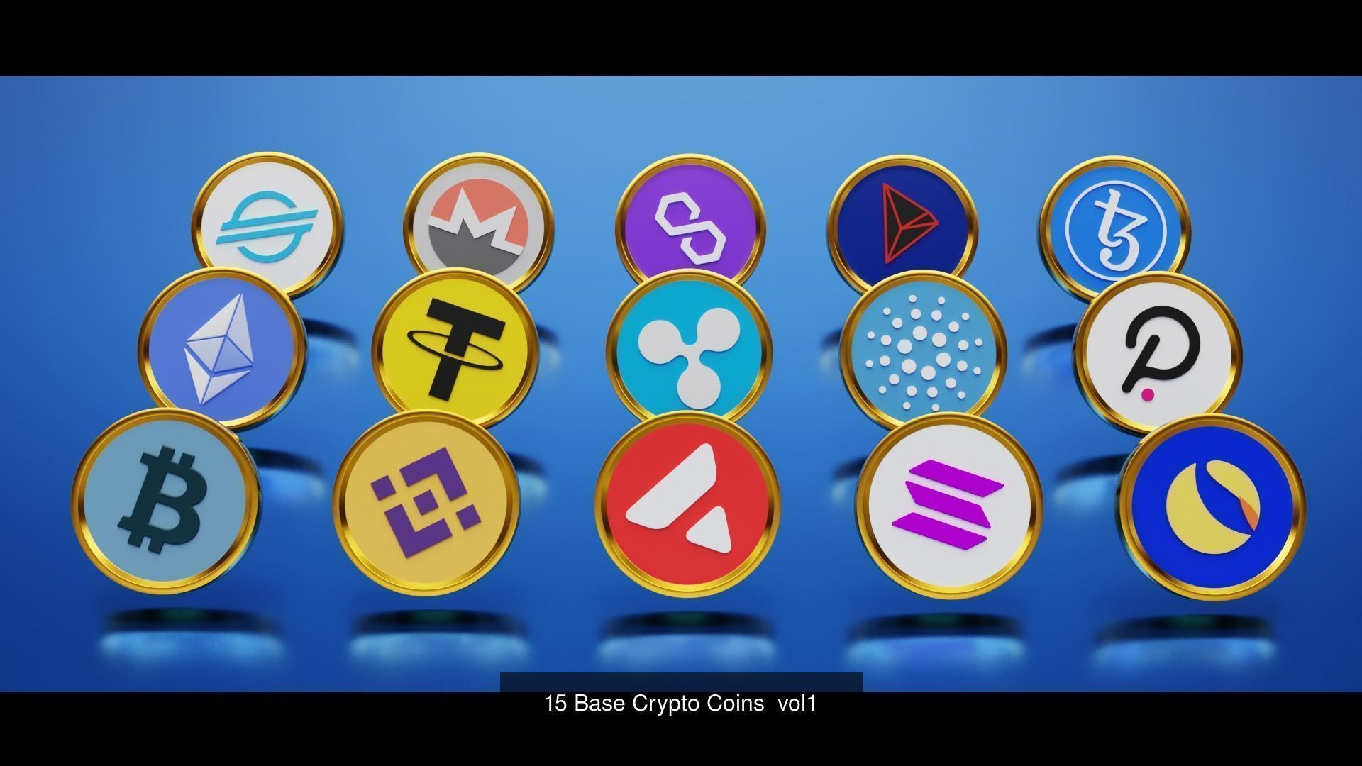 60 Base Crypto Currency Models 3D Model Collection_1