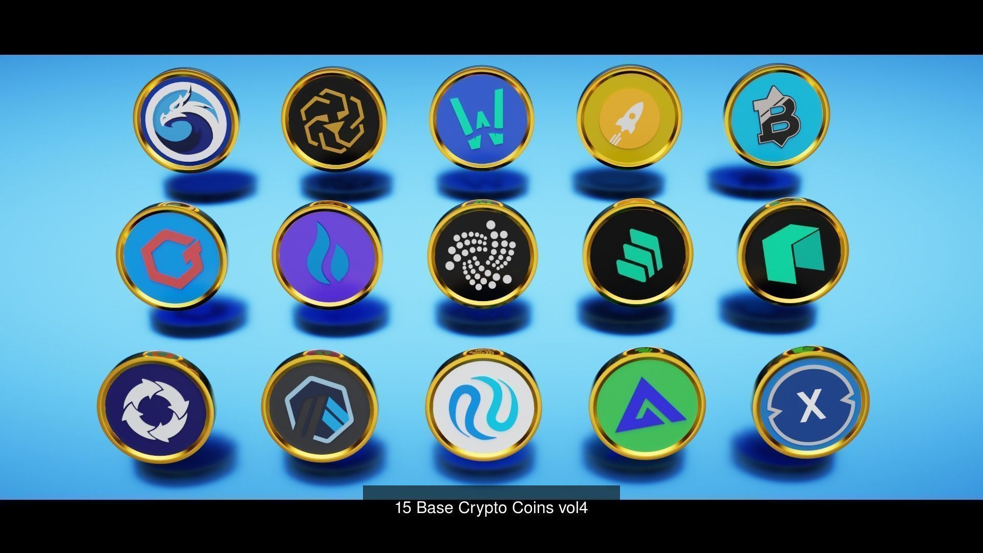 60 Base Crypto Currency Models 3D Model Collection_2