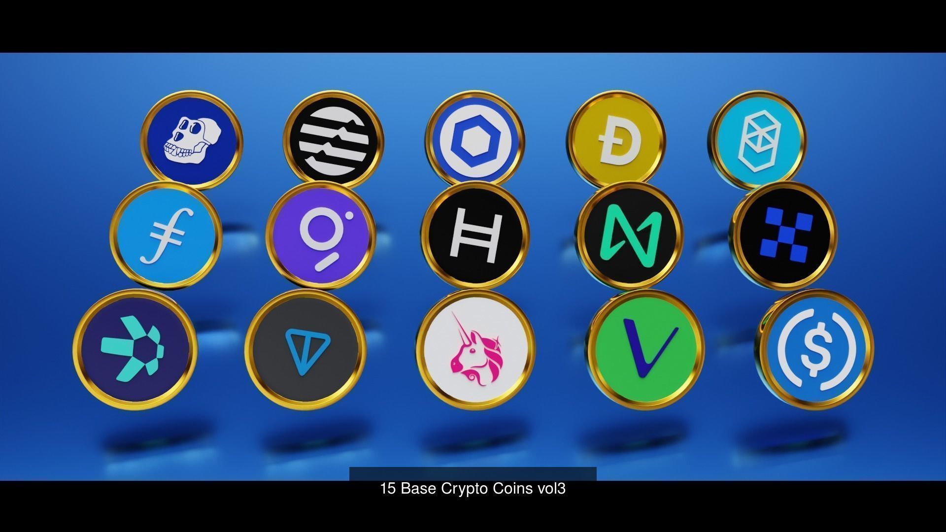 60 Base Crypto Currency Models 3D Model Collection_3