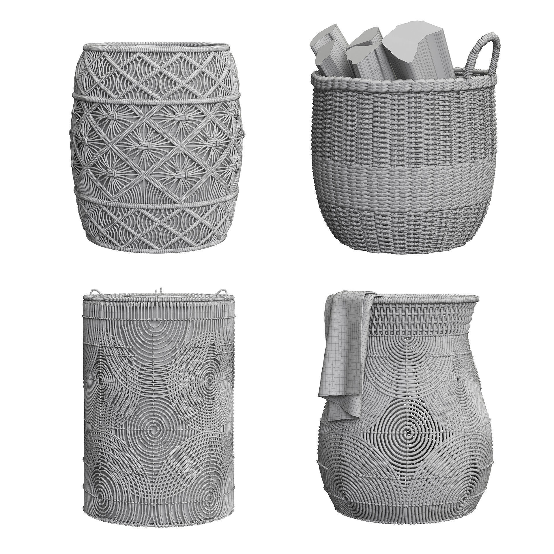 Baskets Set 23 3D model_6