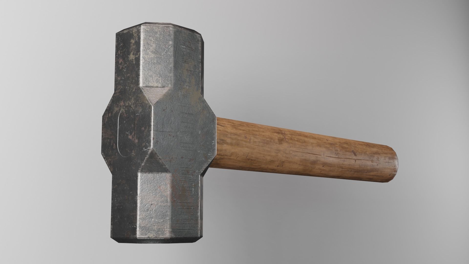 Sledgehammer Low-poly 3D model_2