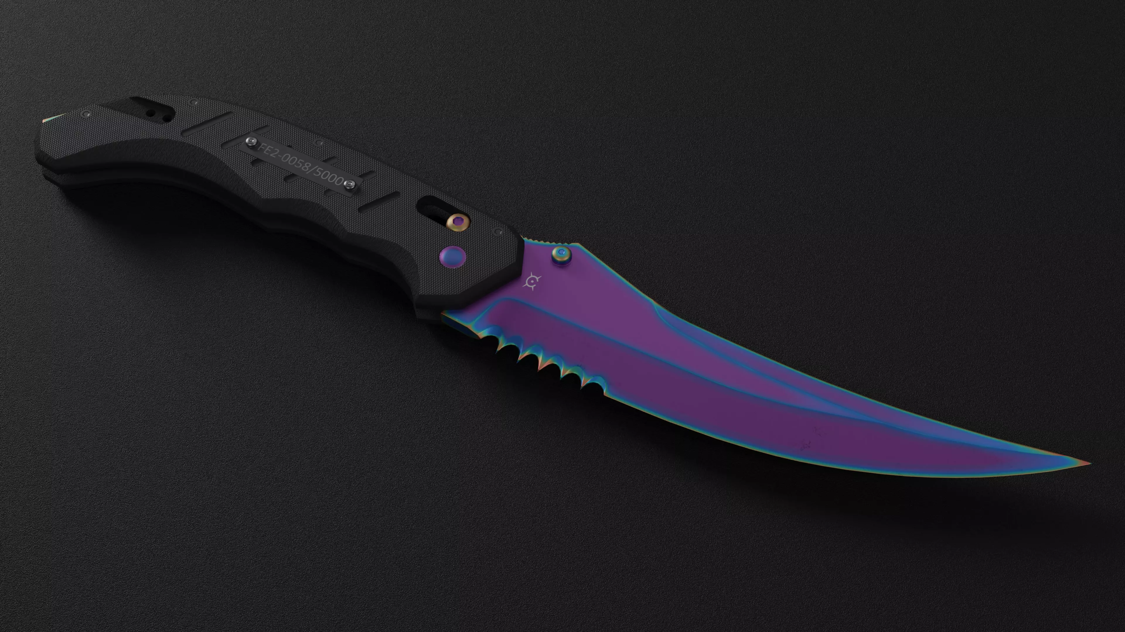 Flip knife elite Low-poly 3D model_0