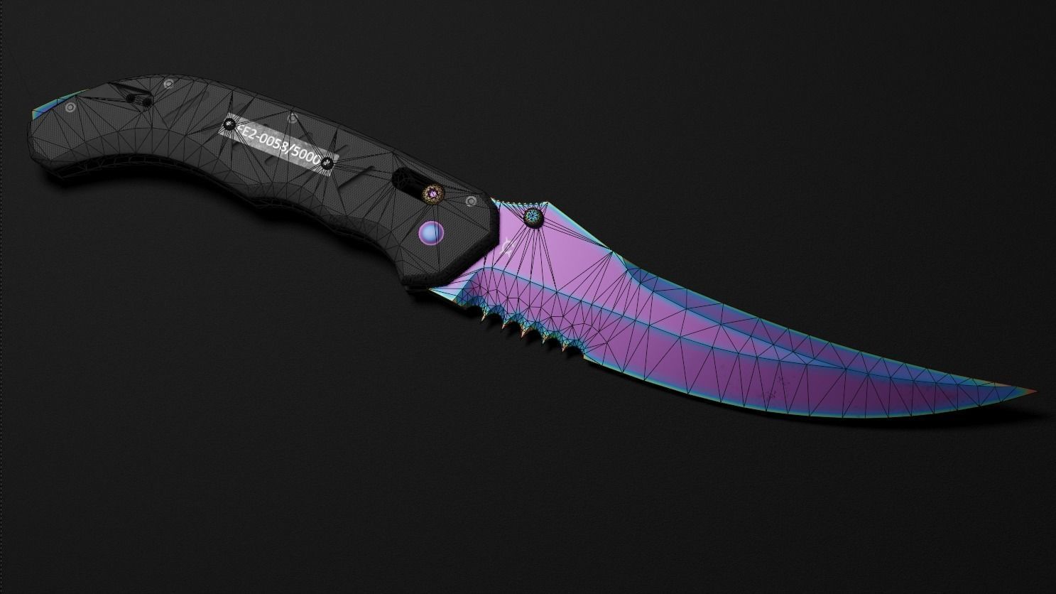 Flip knife elite Low-poly 3D model_7