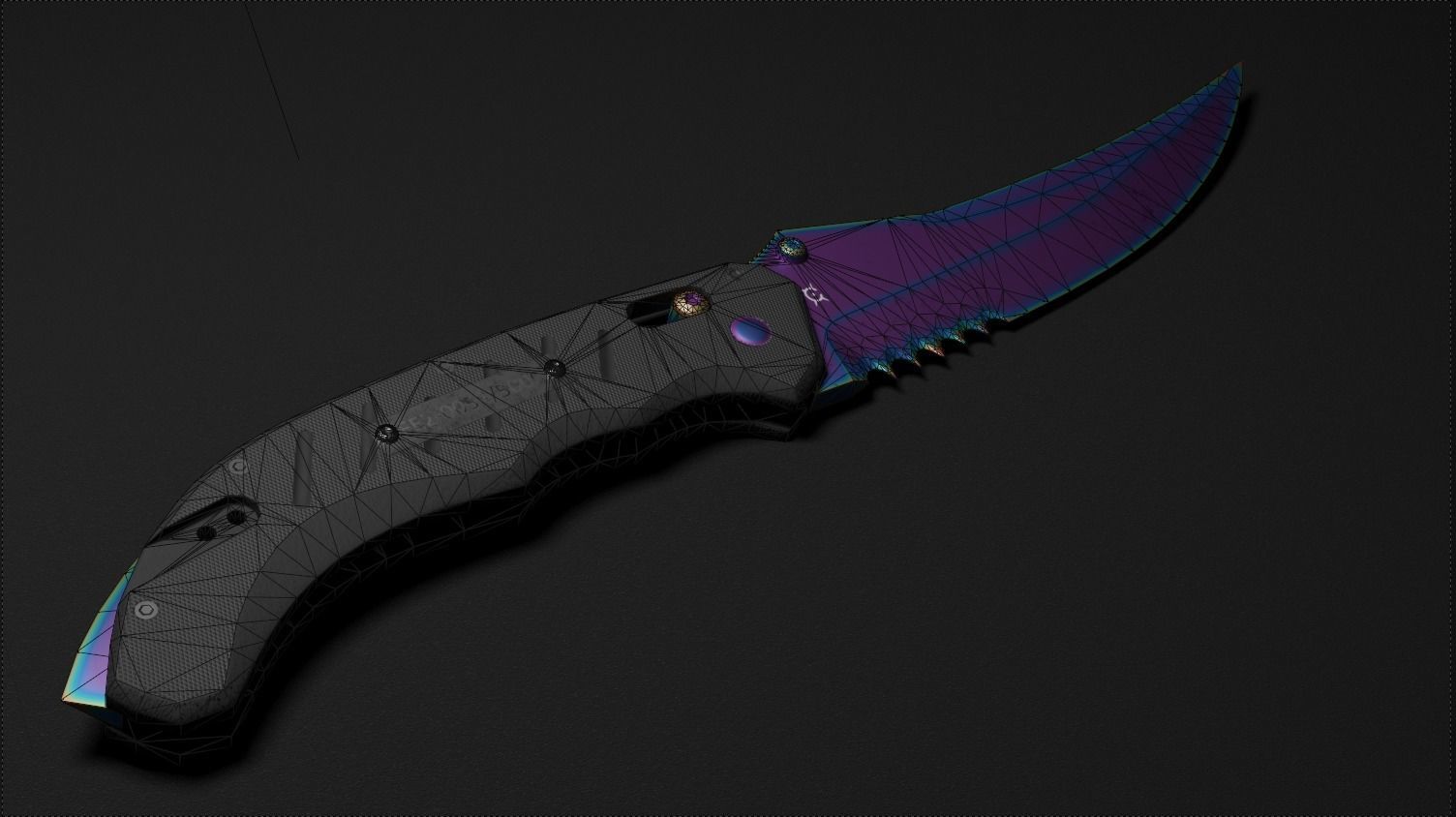 Flip knife elite Low-poly 3D model_8