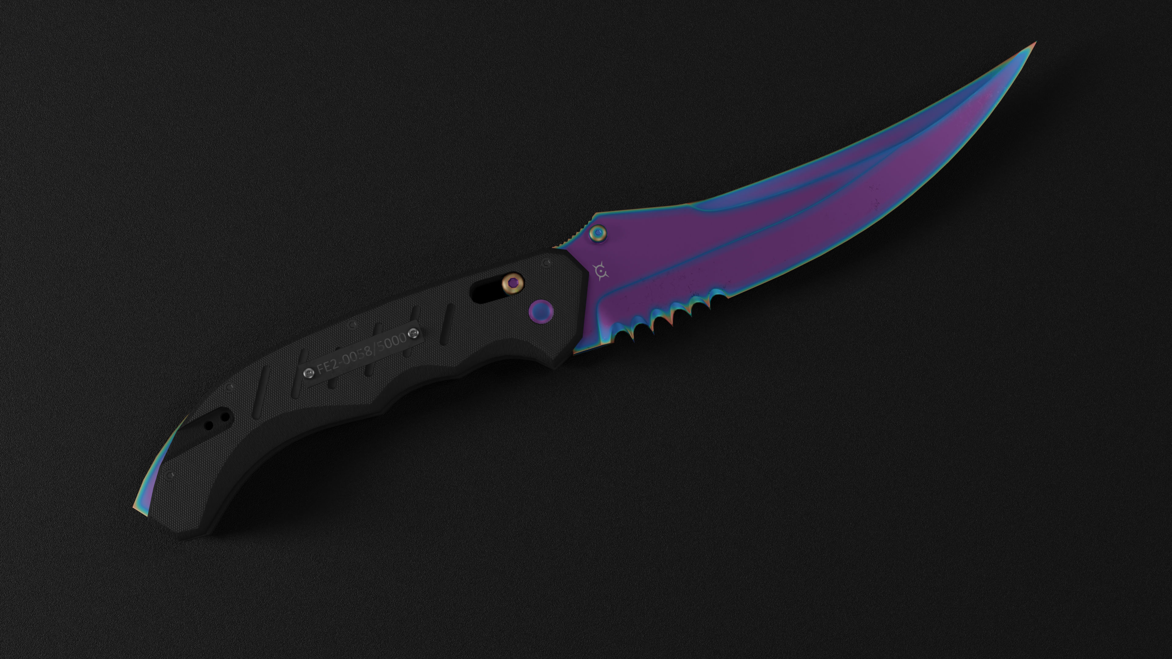 Flip knife elite Low-poly 3D model_1