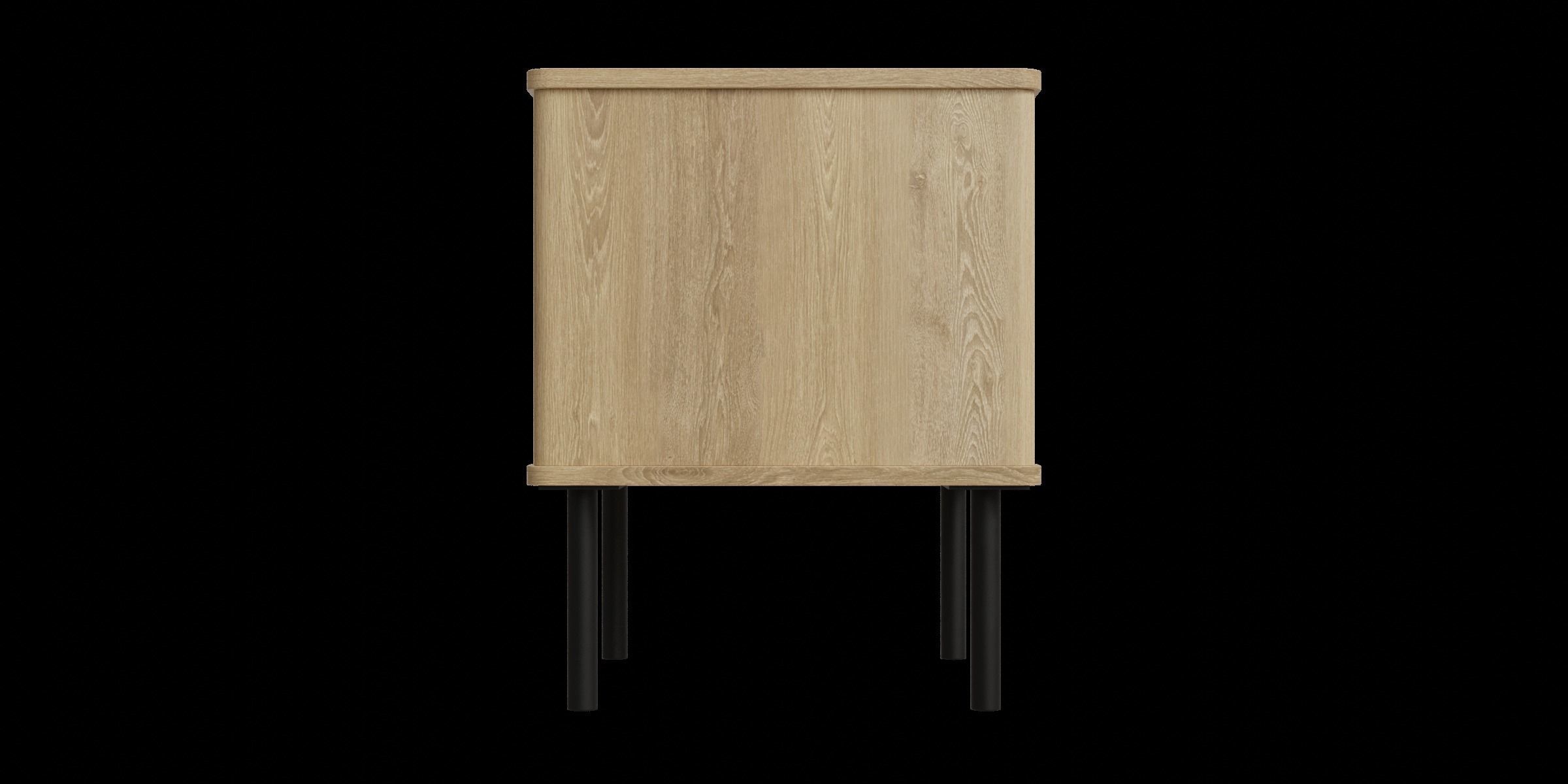 Natural Oak Nightstand With Storage And Drawers Low-poly 3D model_8