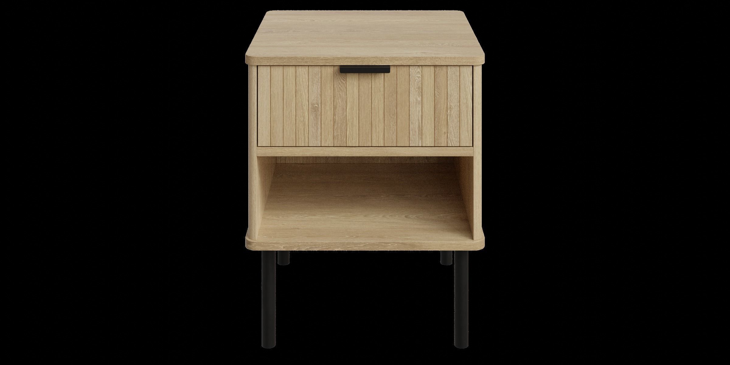 Natural Oak Nightstand With Storage And Drawers Low-poly 3D model_11