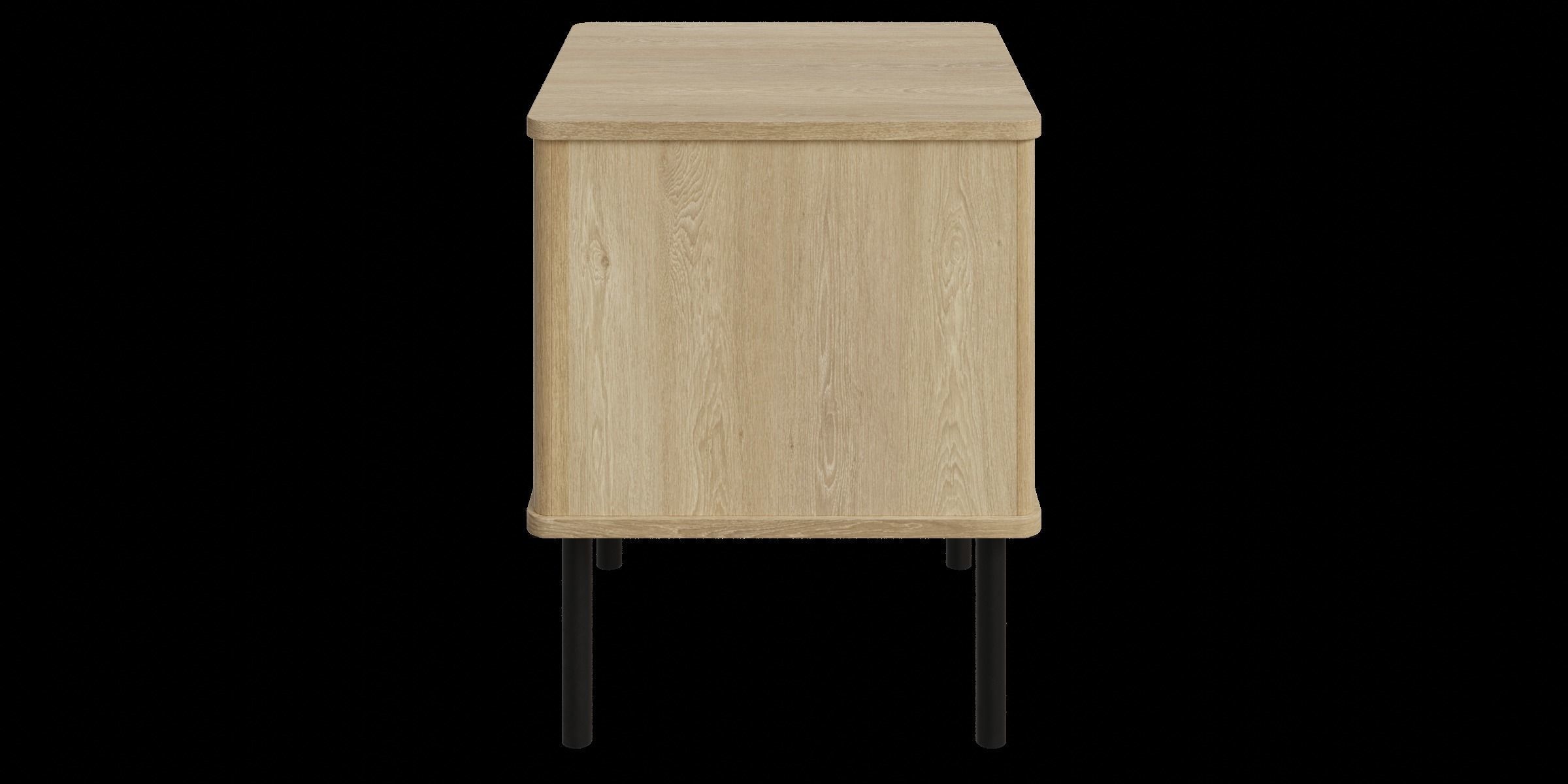 Natural Oak Nightstand With Storage And Drawers Low-poly 3D model_13