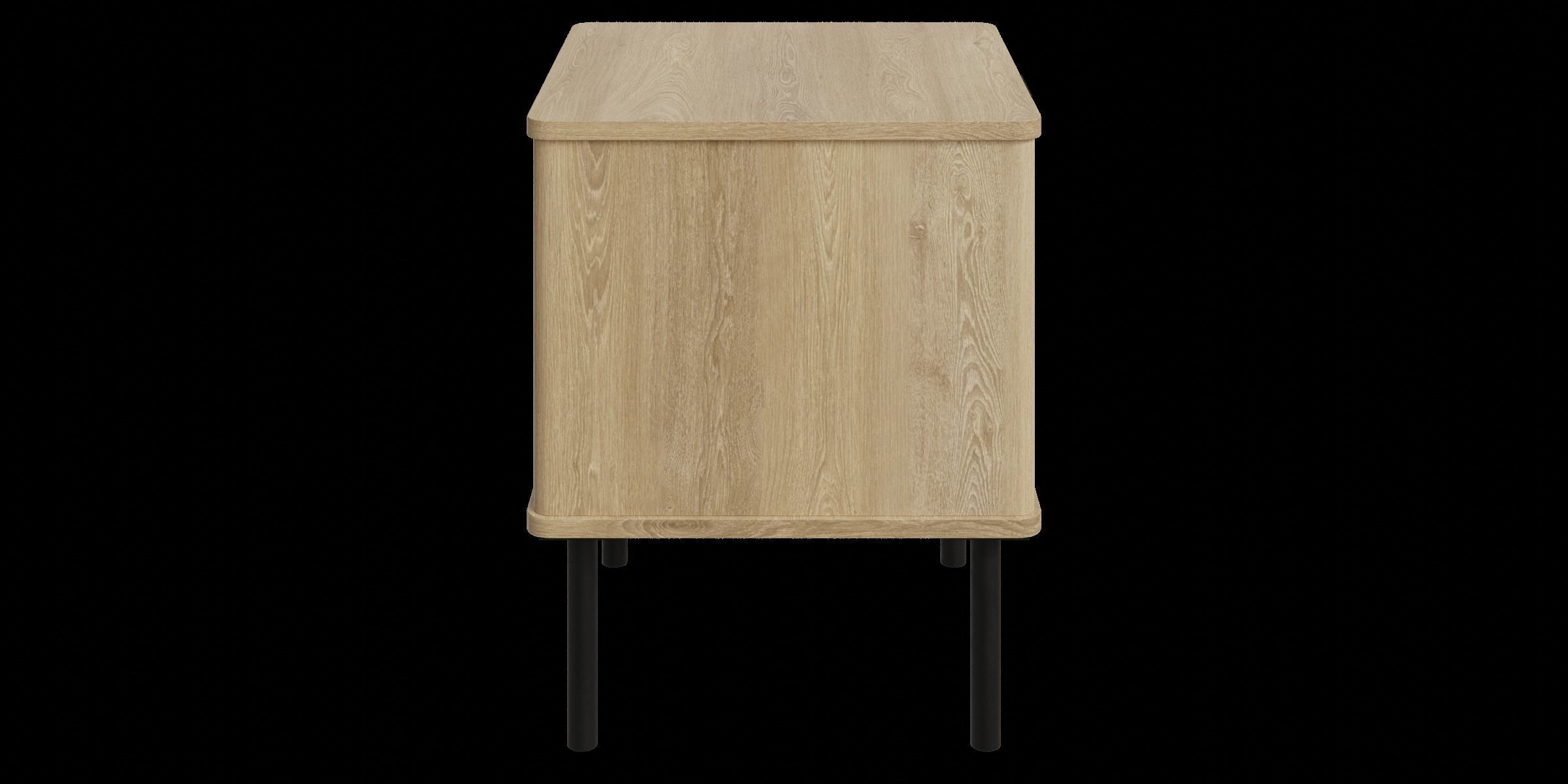 Natural Oak Nightstand With Storage And Drawers Low-poly 3D model_12