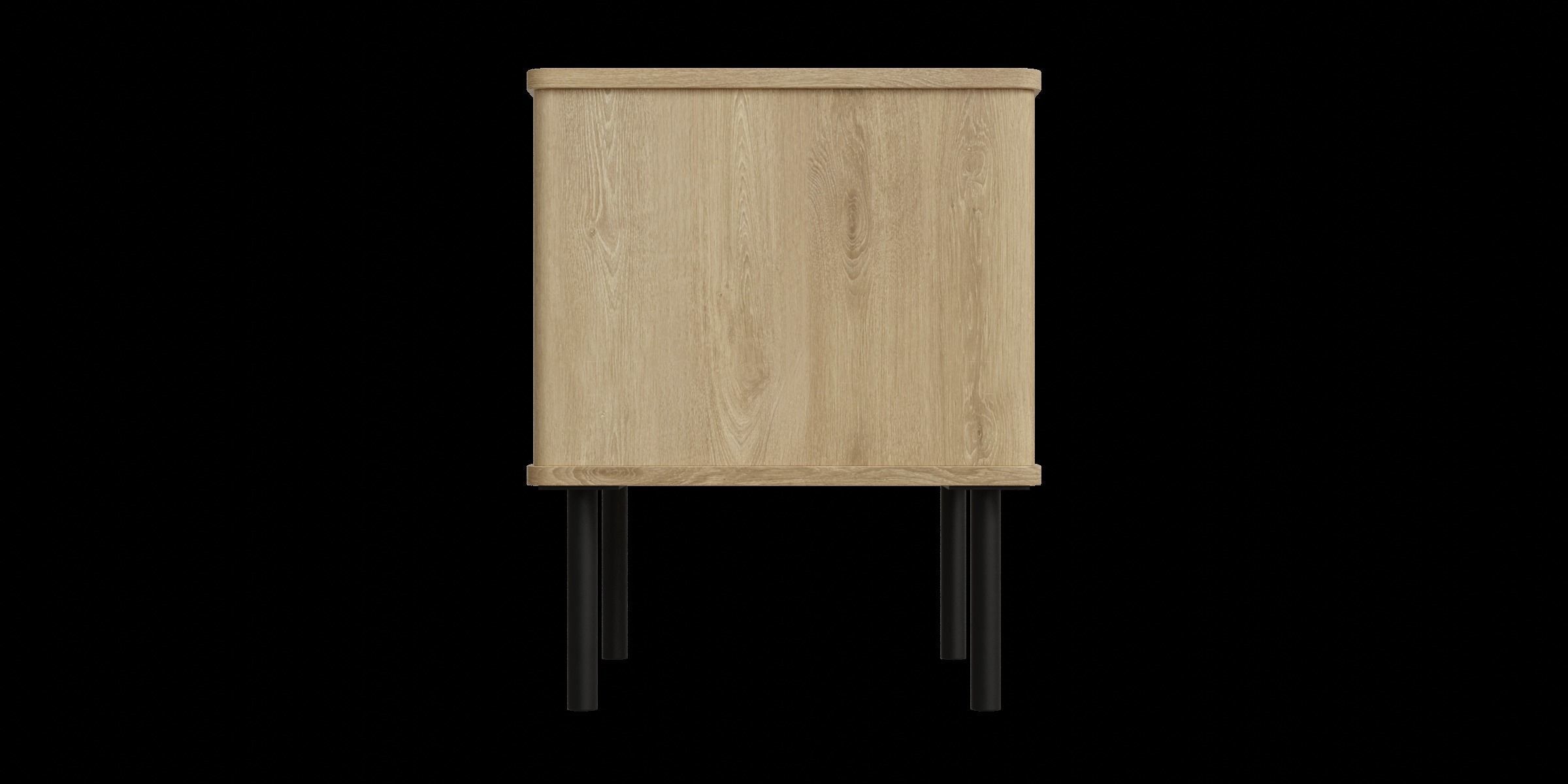 Natural Oak Nightstand With Storage And Drawers Low-poly 3D model_10