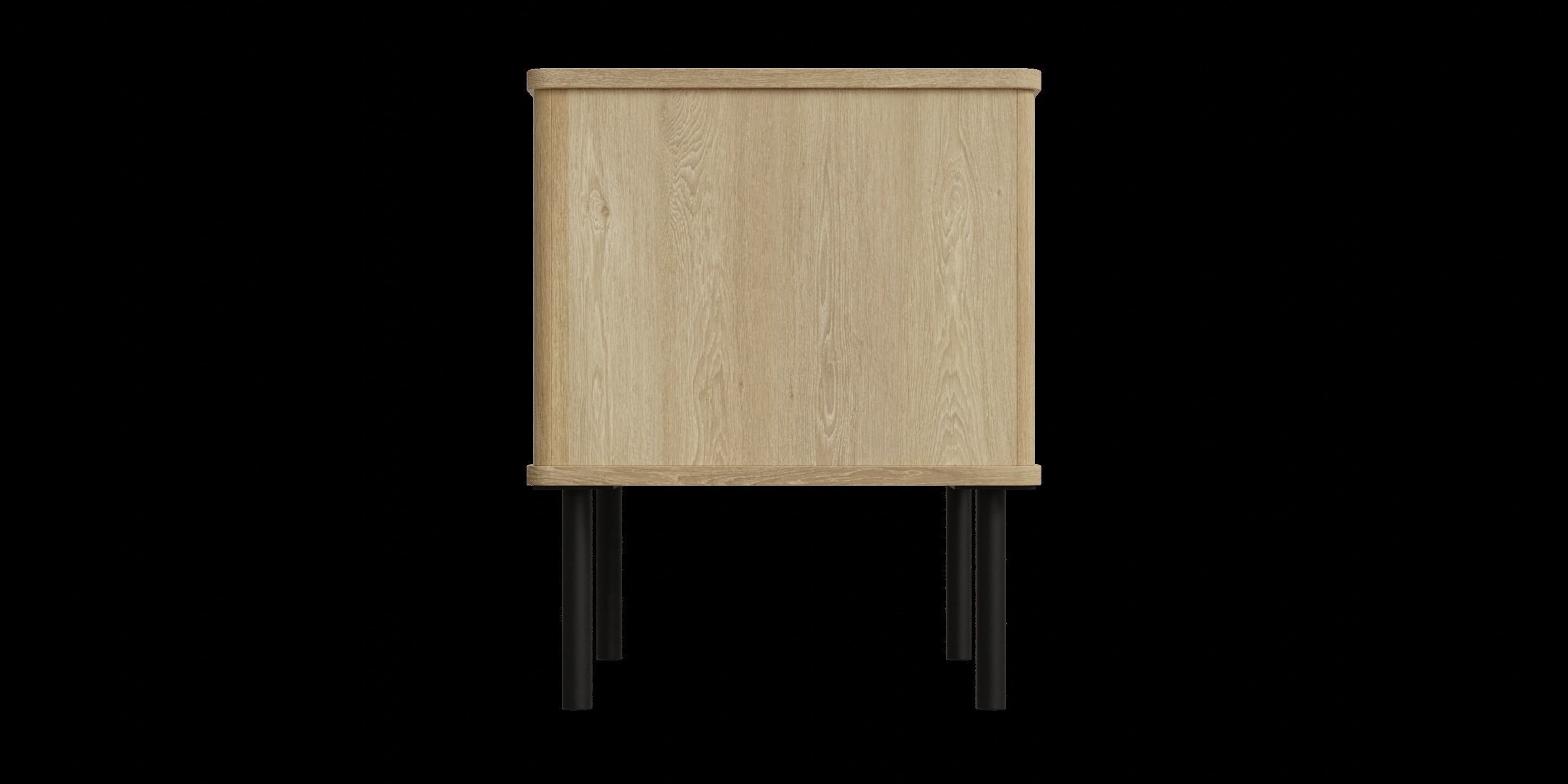 Natural Oak Nightstand With Storage And Drawers Low-poly 3D model_9
