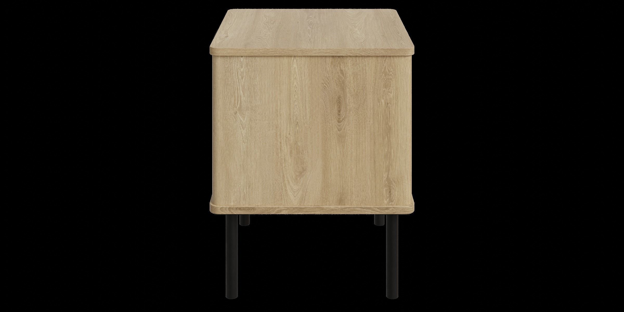Natural Oak Nightstand With Storage And Drawers Low-poly 3D model_2