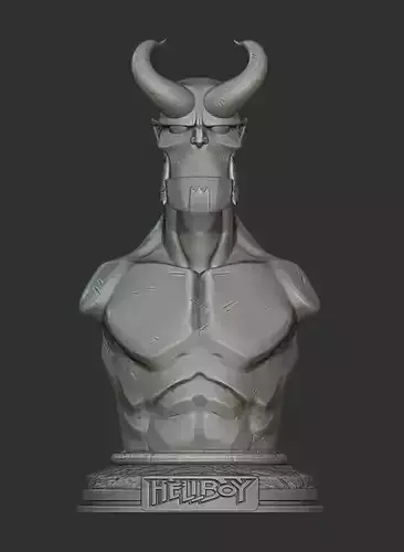 hellboy bust comic style