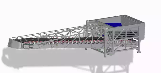 Mobile hopper feeder for port utilities 3D model