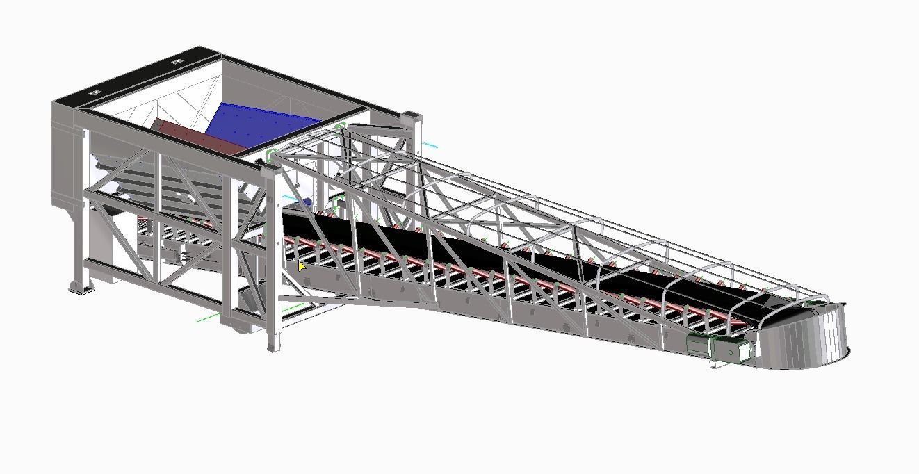 Mobile hopper feeder for port utilities 3D model_4