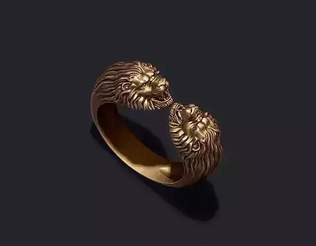 two head lion ring