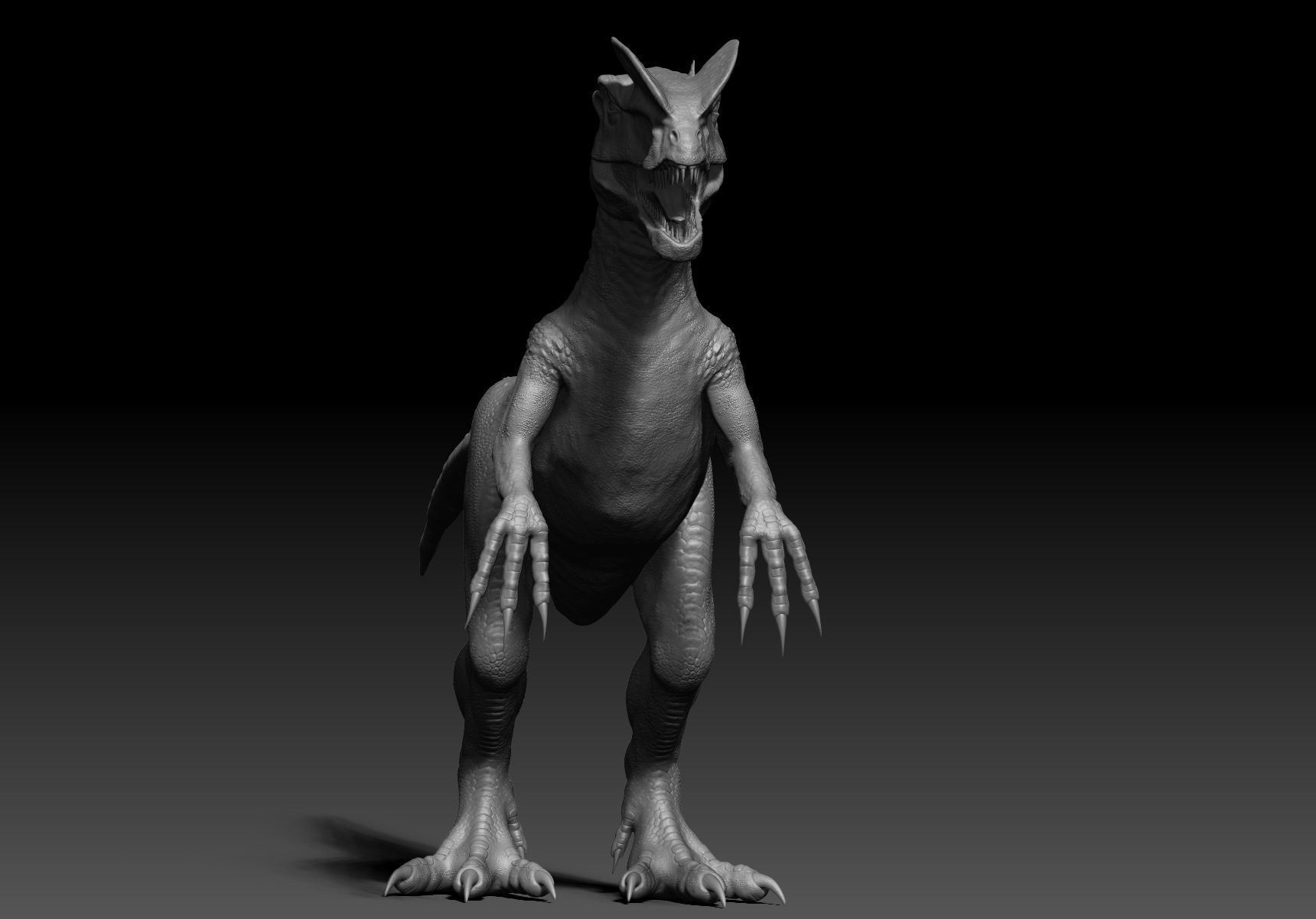 Dinosaur Dilophhosaurus Sculpt Project 3D model_8