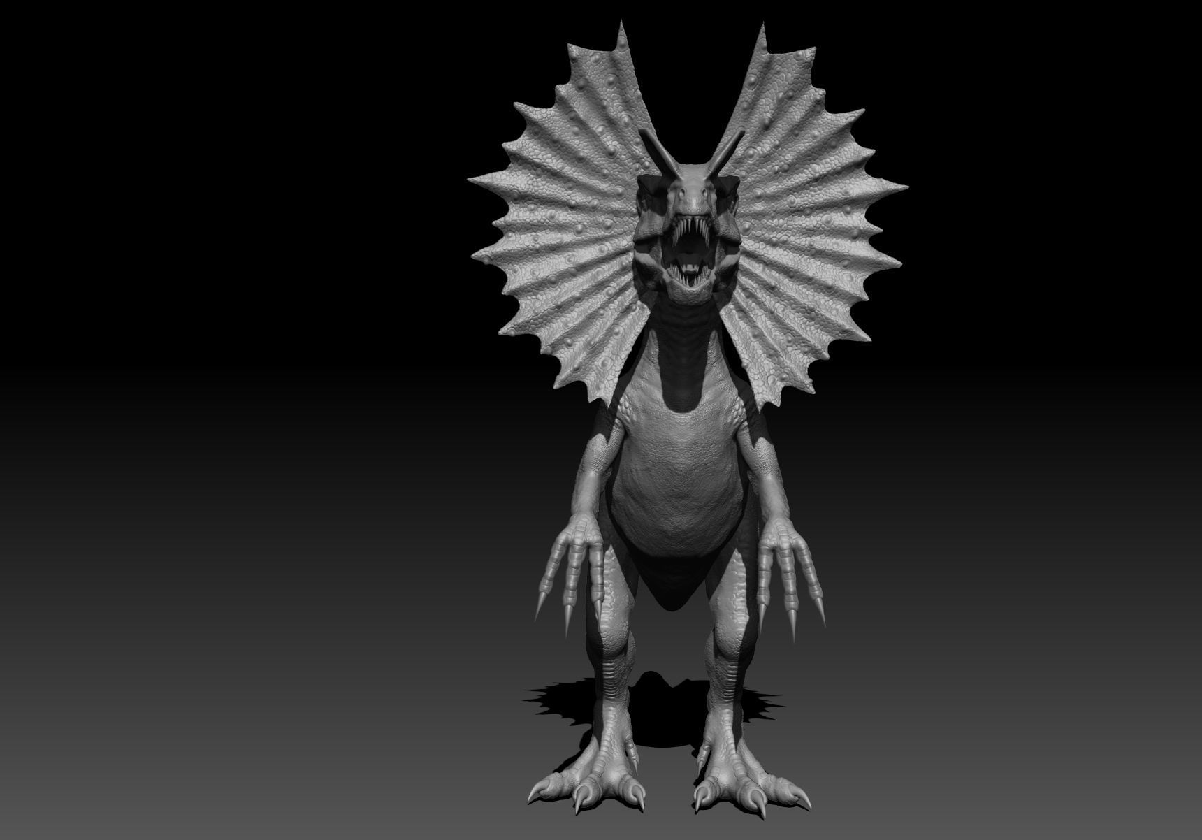 Dinosaur Dilophhosaurus Sculpt Project 3D model_3