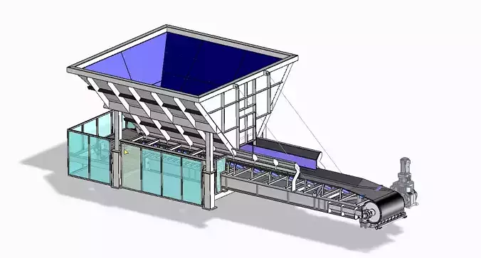Hopper feeder for aggregates 3D model