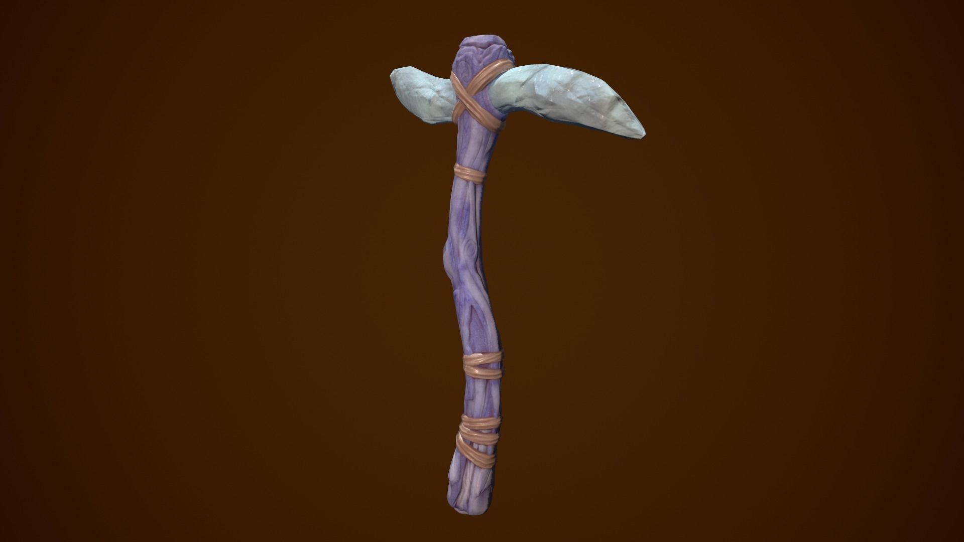 Stylized Pickaxe Low-poly 3D model_5