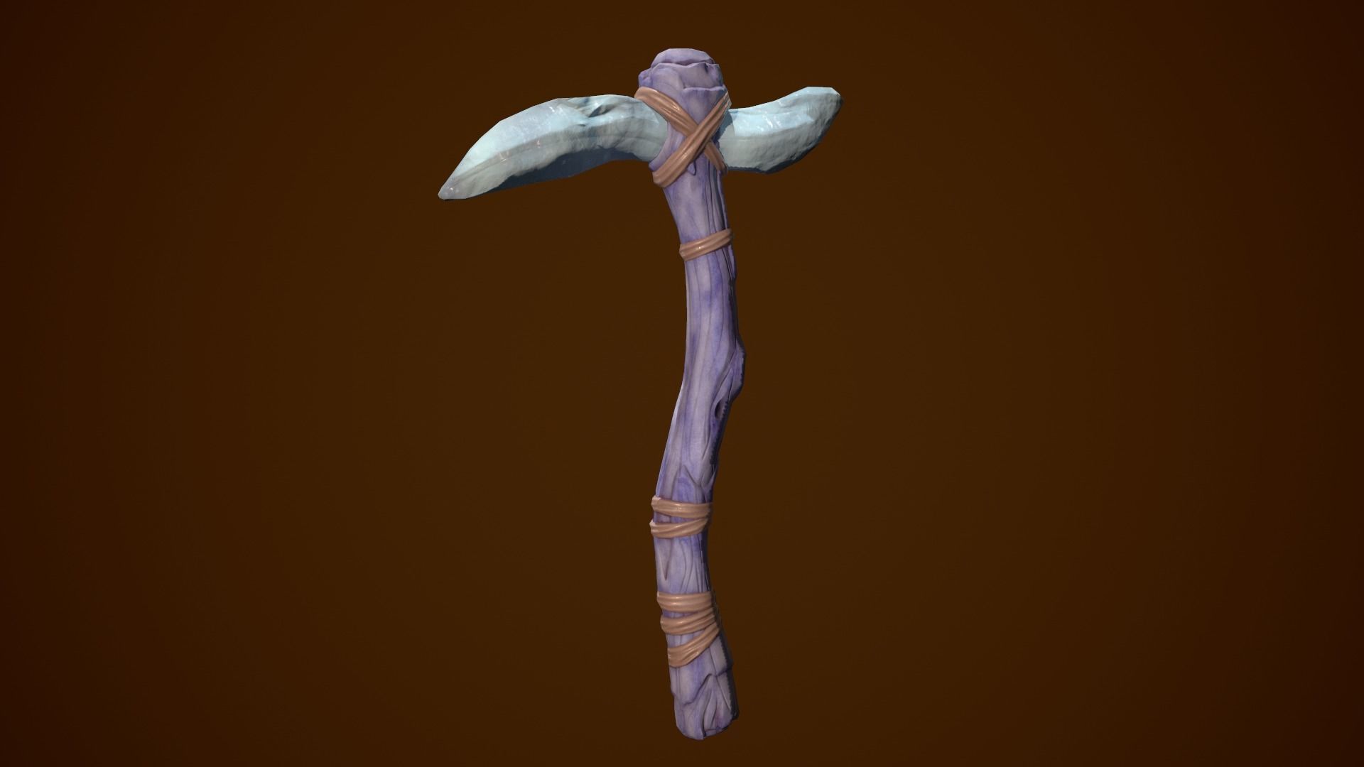 Stylized Pickaxe Low-poly 3D model_6