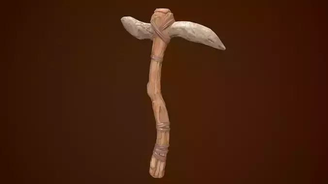 Stylized Pickaxe Low-poly 3D model