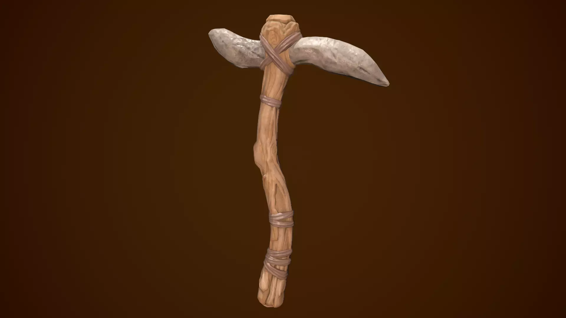 Stylized Pickaxe Low-poly 3D model_0