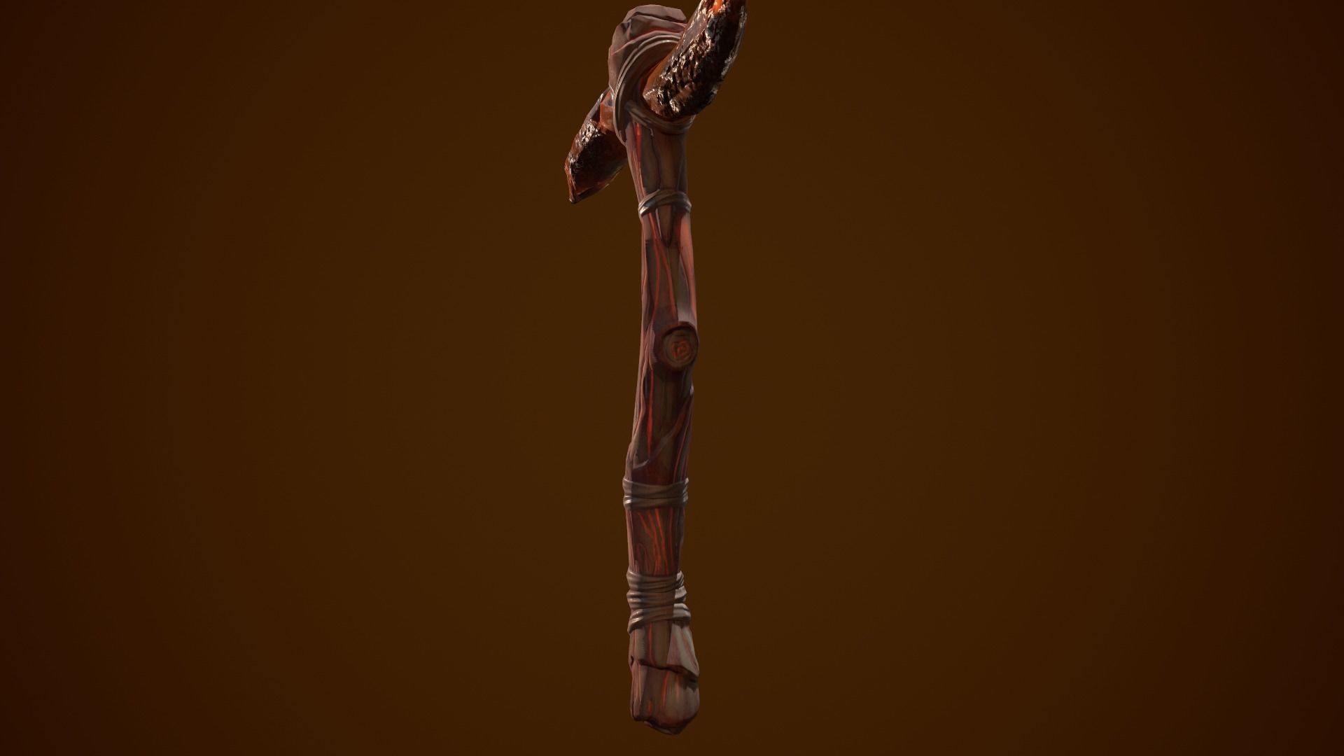 Stylized Pickaxe Low-poly 3D model_9