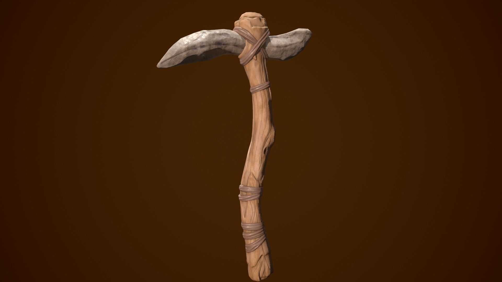 Stylized Pickaxe Low-poly 3D model_3