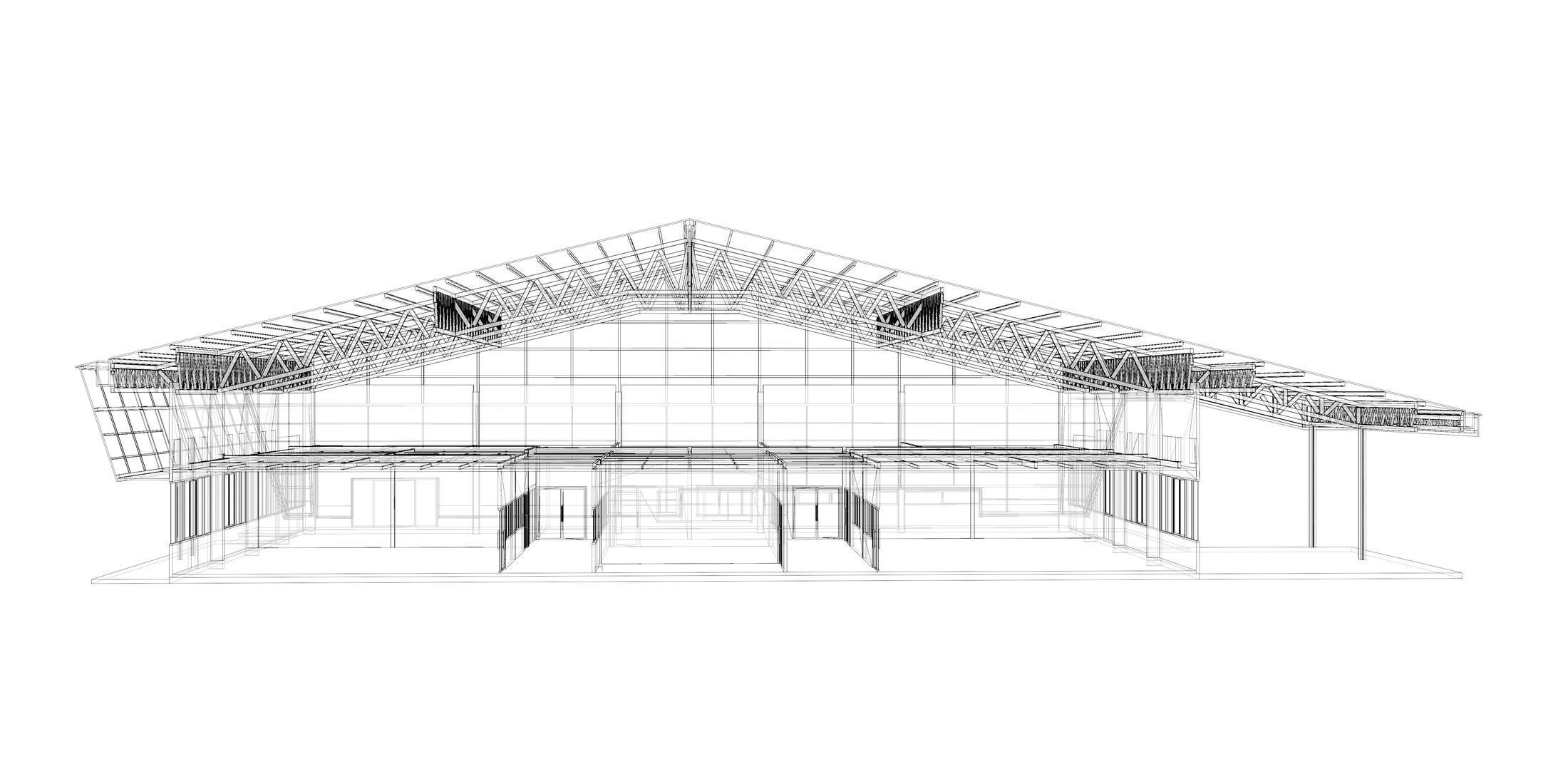 Warehouse in section cut 3D model_5