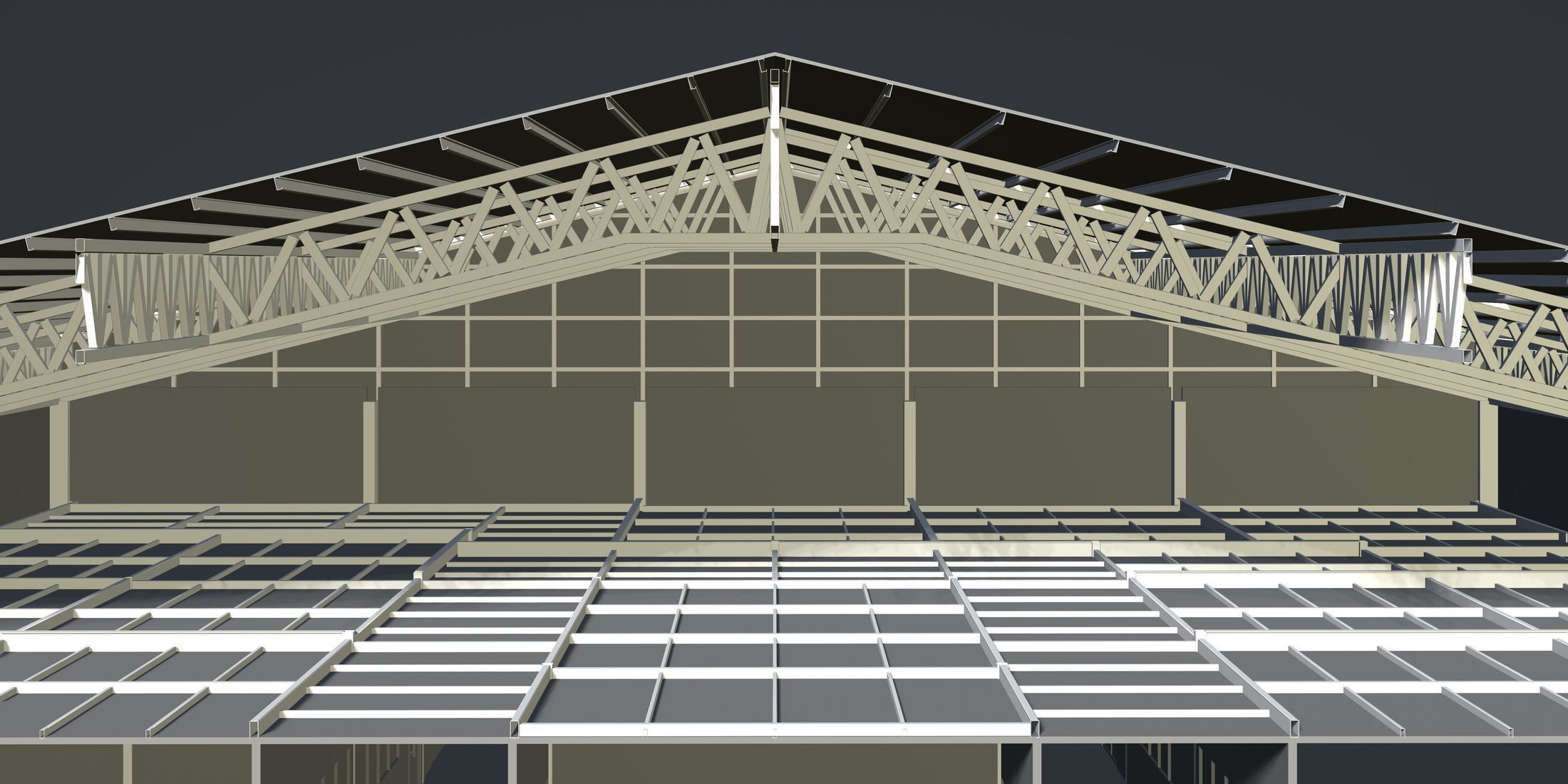 Warehouse in section cut 3D model_3