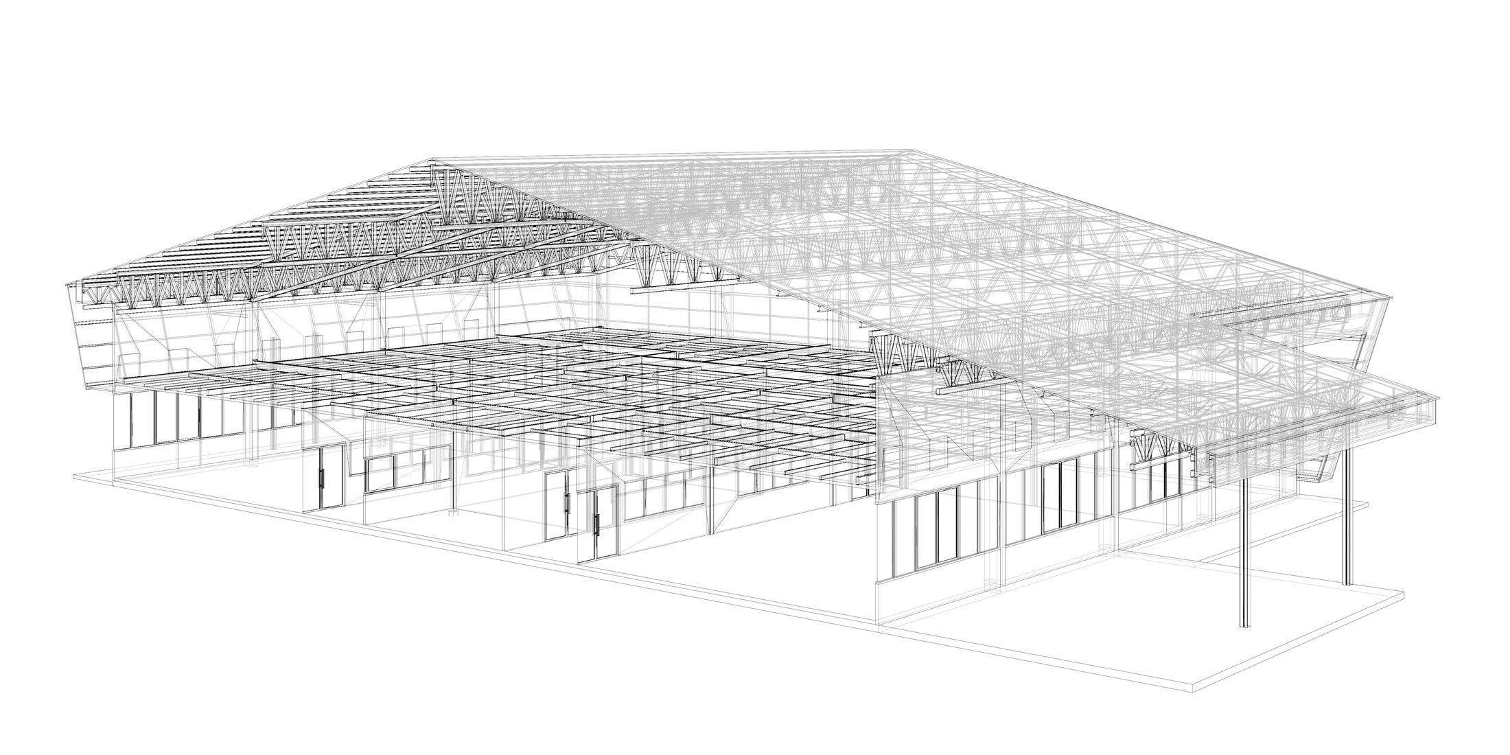 Warehouse in section cut 3D model_6